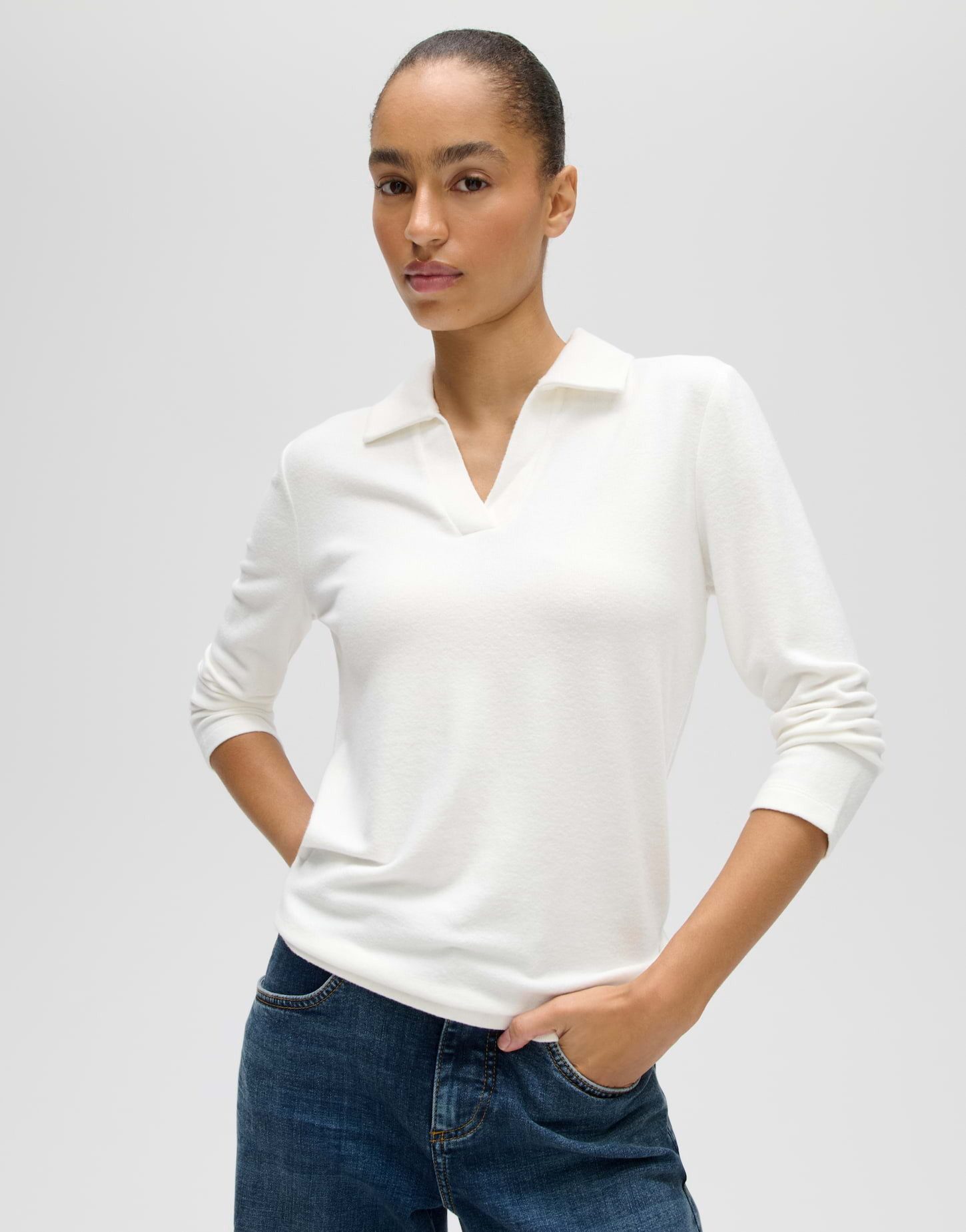 OPUS Poloshirt Poloshirt aus ECOVERO™ Viskosemix Slim Fit