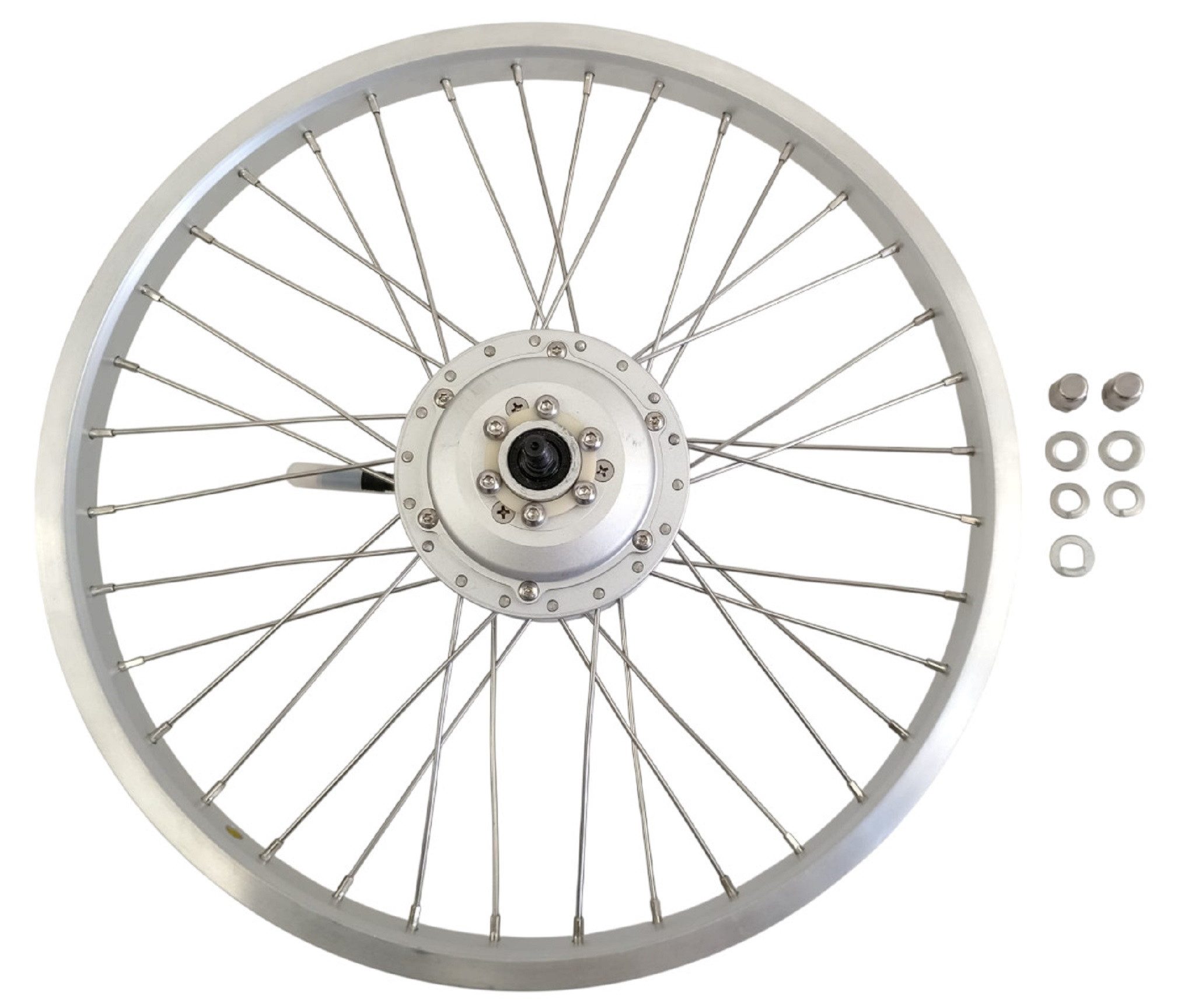 maxxi4you E-Bike Bafang Vorderradmotor 20 Zoll 36V 220W Silber - inkl. Kettenbürste