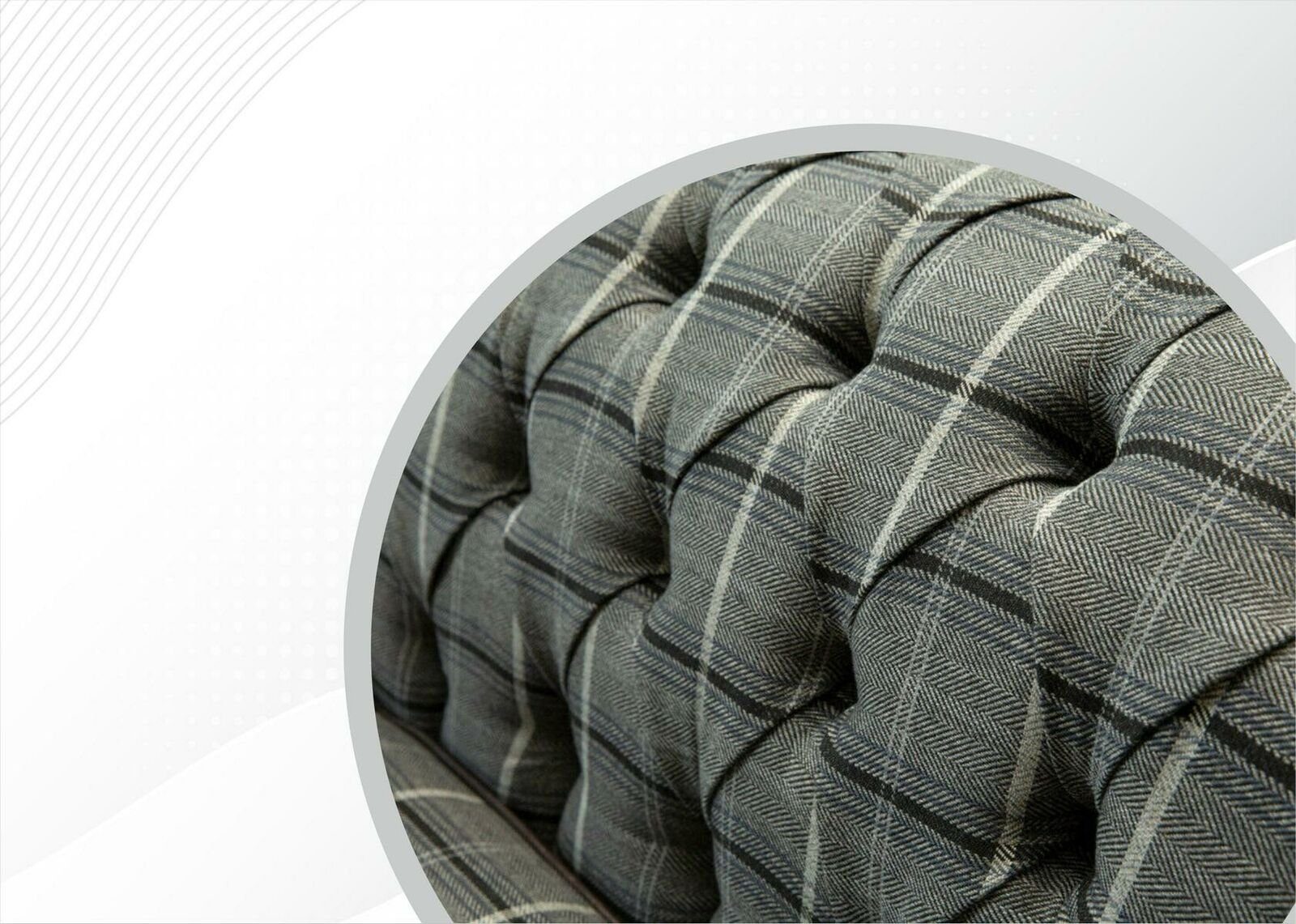 Möbel Wohnzimmer Modern Chesterfield Neu Chesterfield-Sofa, Couchen Design JVmoebel Grau Stoff Kreative Sofa