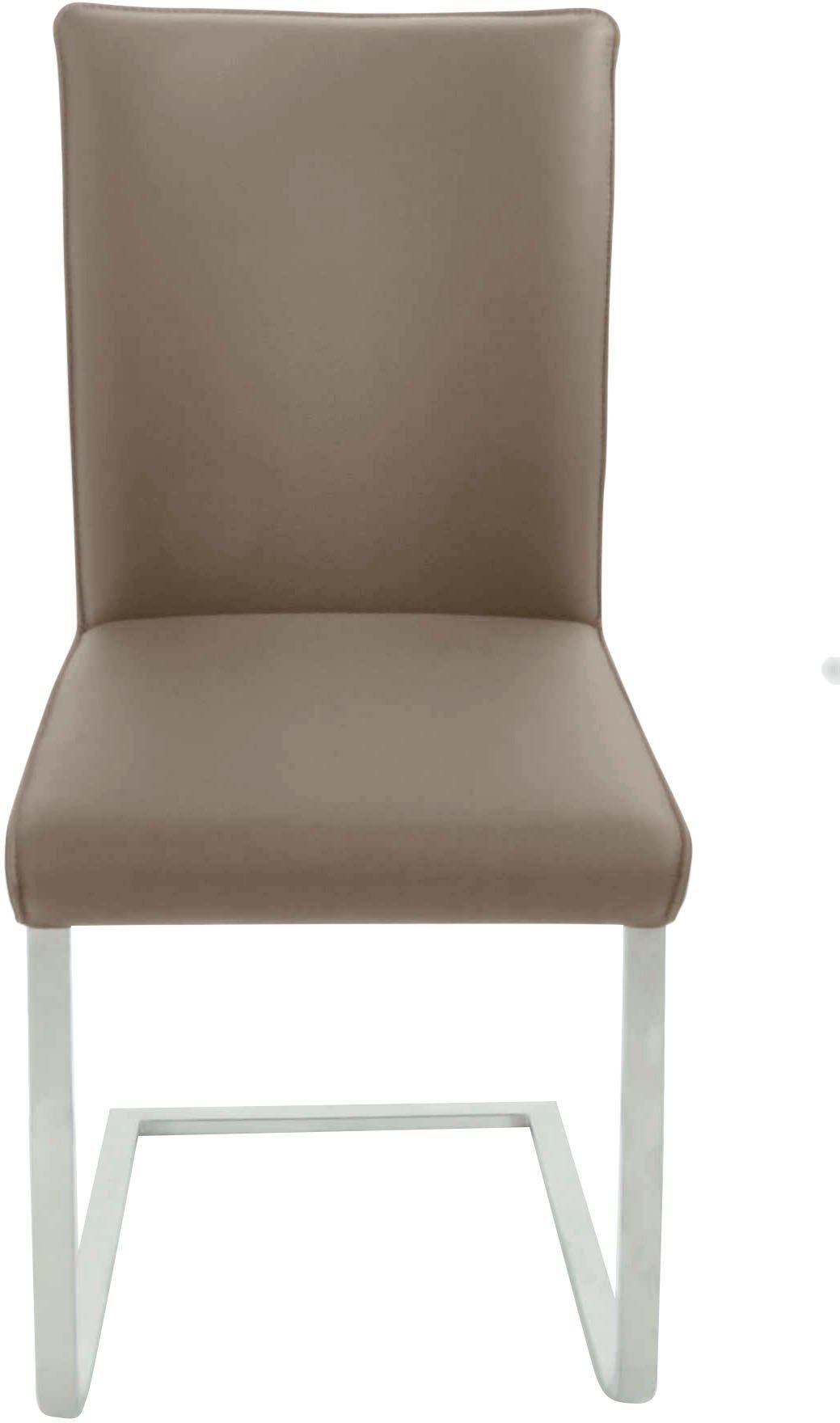 K+W Komfort & Wohnen Santos III, Sattlernaht, hochwertiger aus Edelstahl, Gestell Sitzkomfort mit Freischwinger