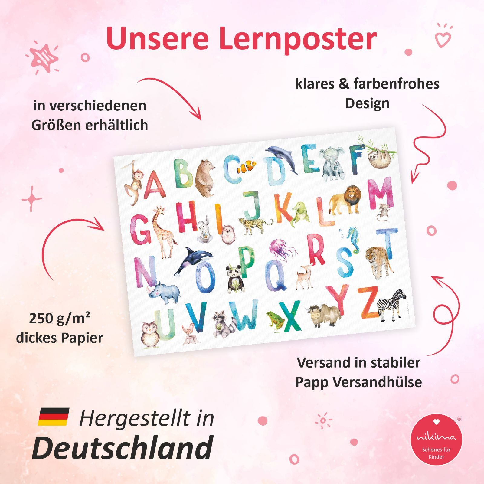 nikima Poster ABC, ABC, Kinder Lernposter günstig online kaufen