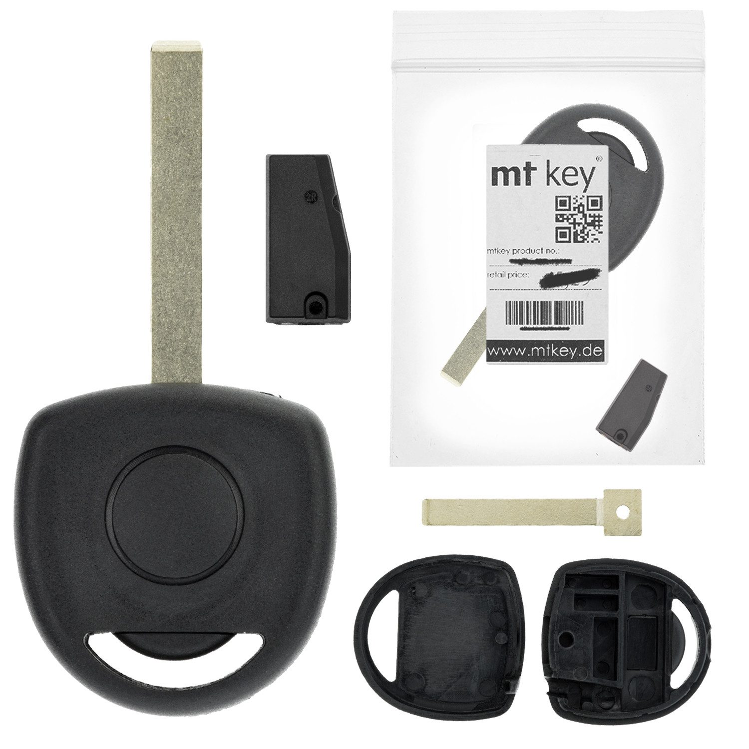 mt-key Schlüsseltasche Auto Zünd Schlüssel Rohling HU100 + ID46 Transponder (Set), für Buick Encore (14-20); Lacrosse (10-16); Regal (11-17); Verano ...