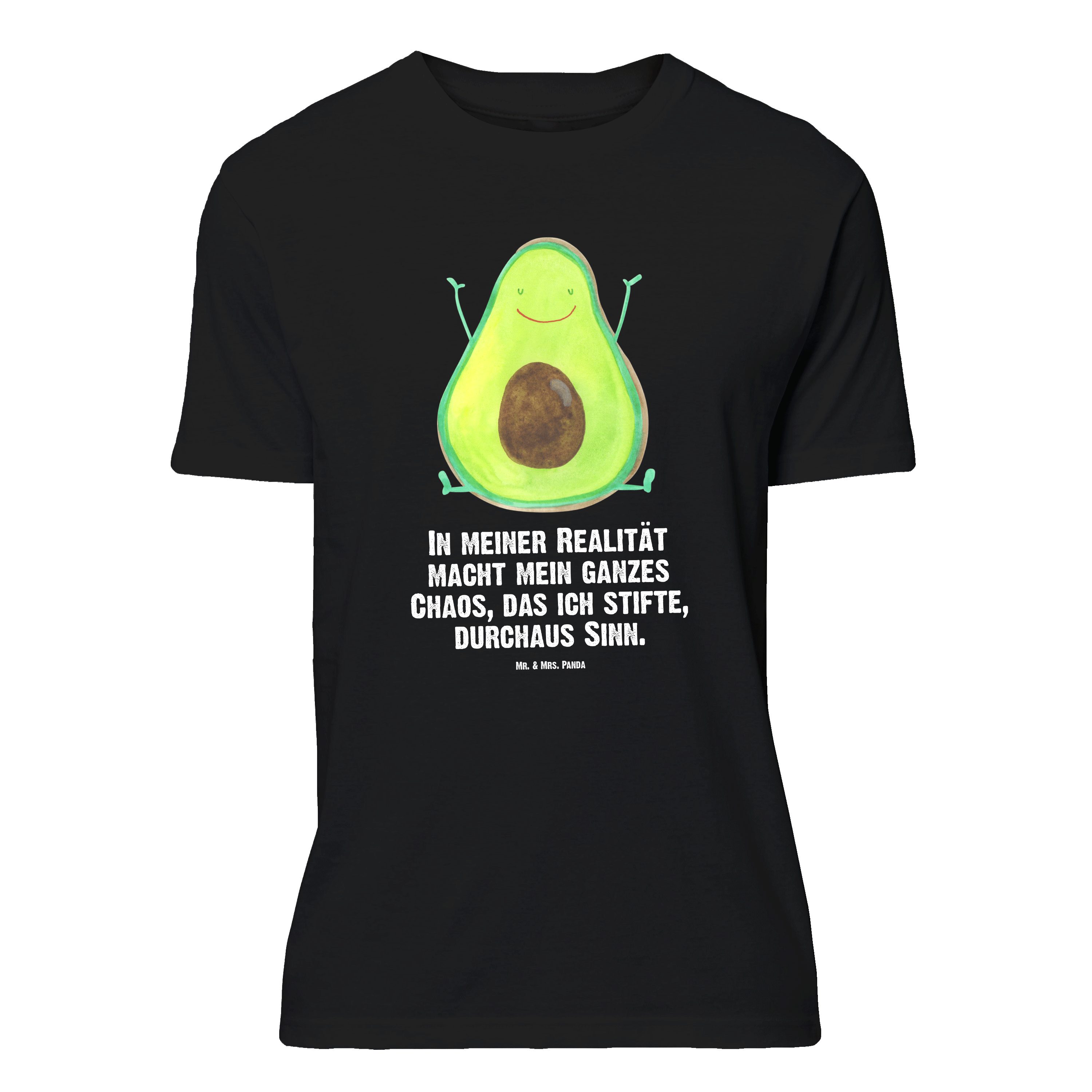 T-Shirt Avocado Glücklich, Größe M T-Shirt, Schwarz, Tshirt, Chaos, Freude, C
