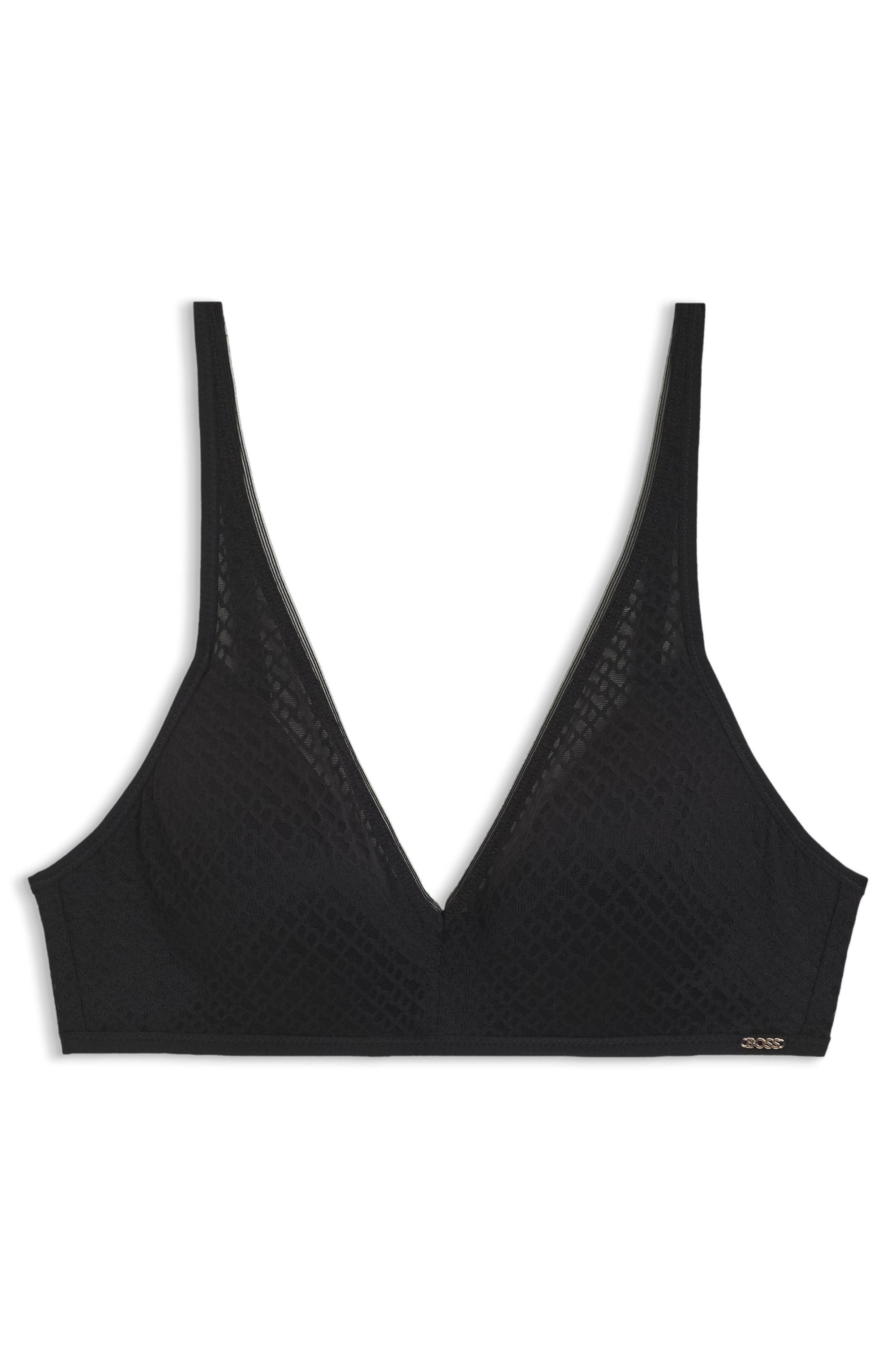 BOSS Bralette-BH PADDED SOFT_B LACE aus super softer Spitze mit goldener Plakette