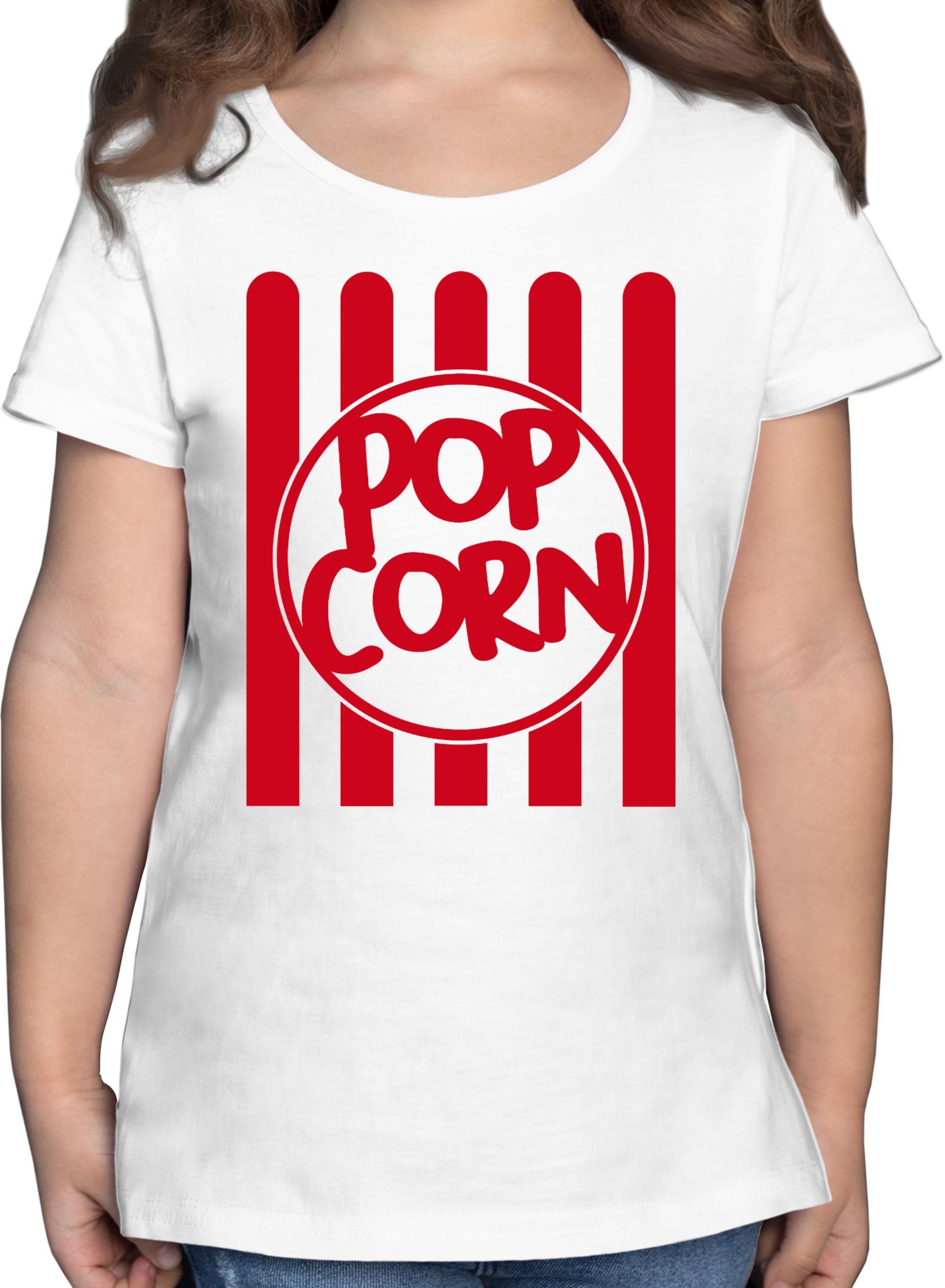 & 1 Popcorners Weiß Fasching Puffmais Popcorn Shirtracer Karneval T-Shirt Popkorn