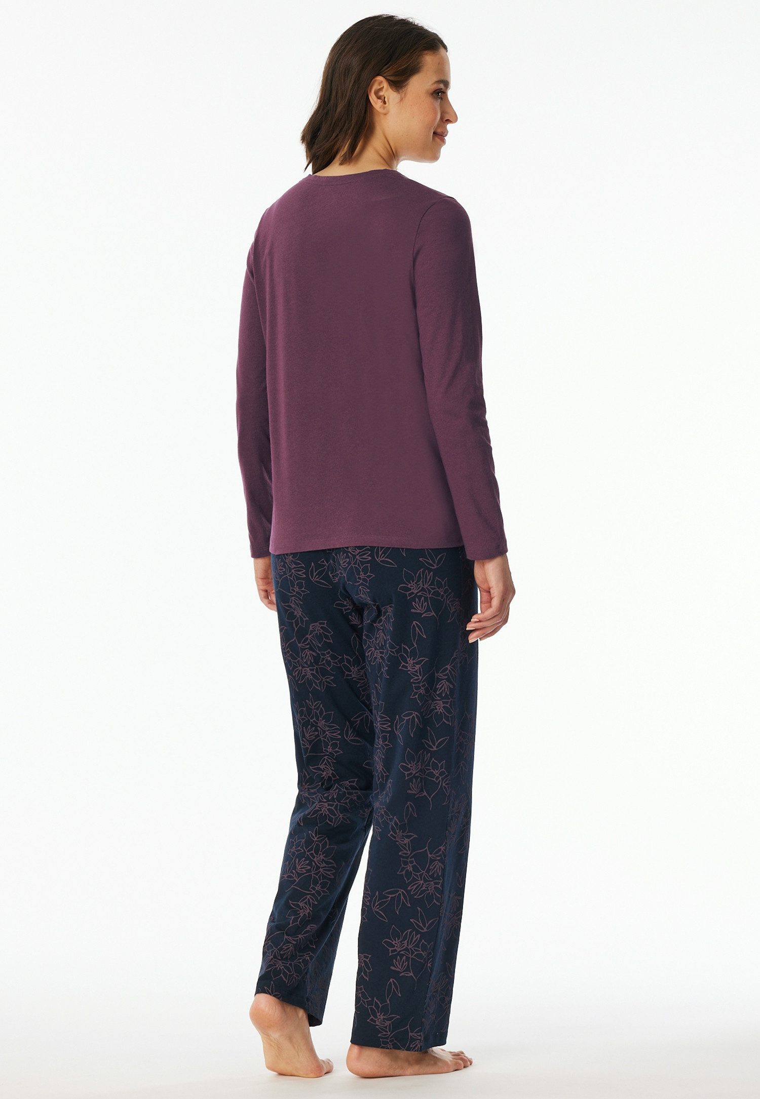 uncover by SCHIESSER Schlafanzug Uncover Nightwear (2 tlg) Baumwolle, Singel Jersey-Qualität, langärmelig, atmungsaktiv, bequem