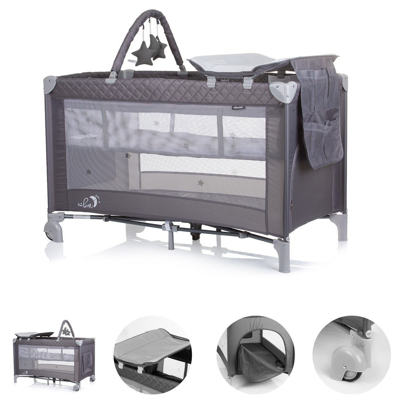Baby-Reisebett Reisebett Luna 2 Ebenen