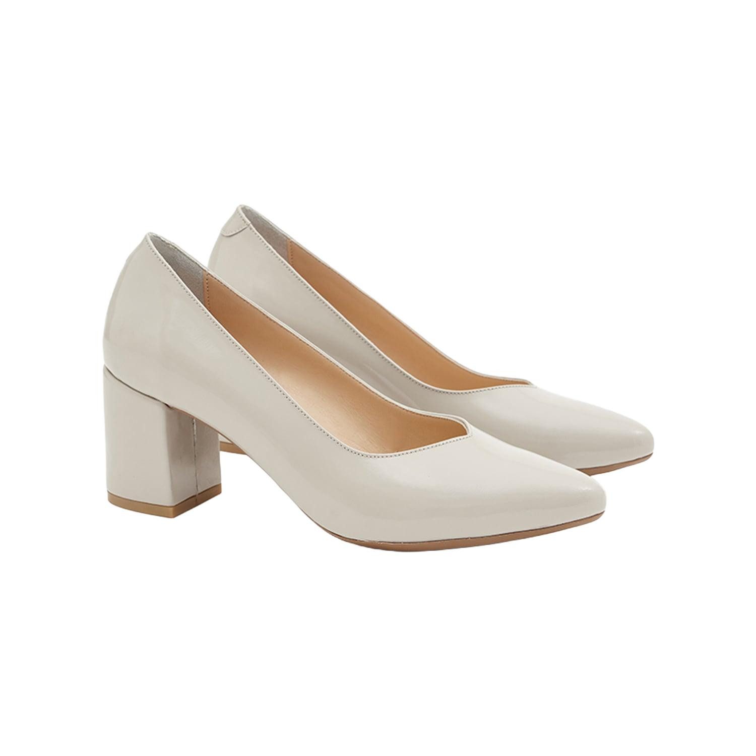 Desa DESA Damen-Pumps aus Lackleder mit Blockabsatz Pumps