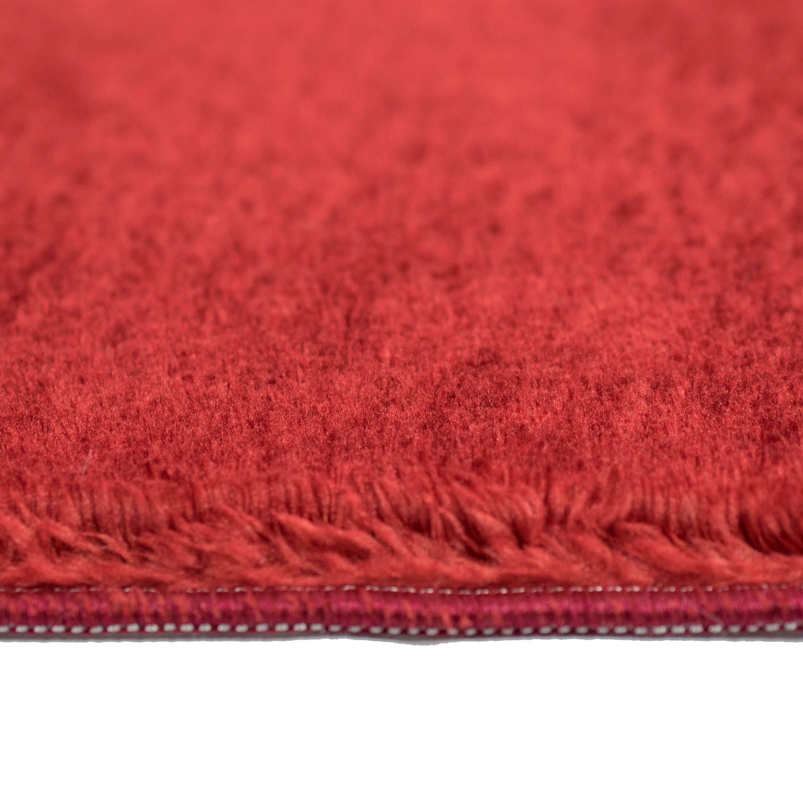 Carpetia Teppich Badezimmer Teppich mit abgerundeten Ecken, waschbar, in rot, rechteckig, Höhe: 16 mm
