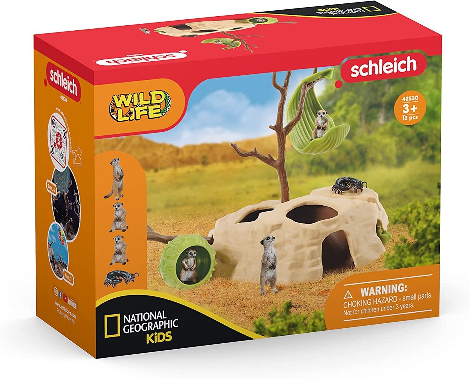 Schleich® Spielfigur Schleich 42530 - Erdmännchen-Hügel (NatGeo) - Wild Life