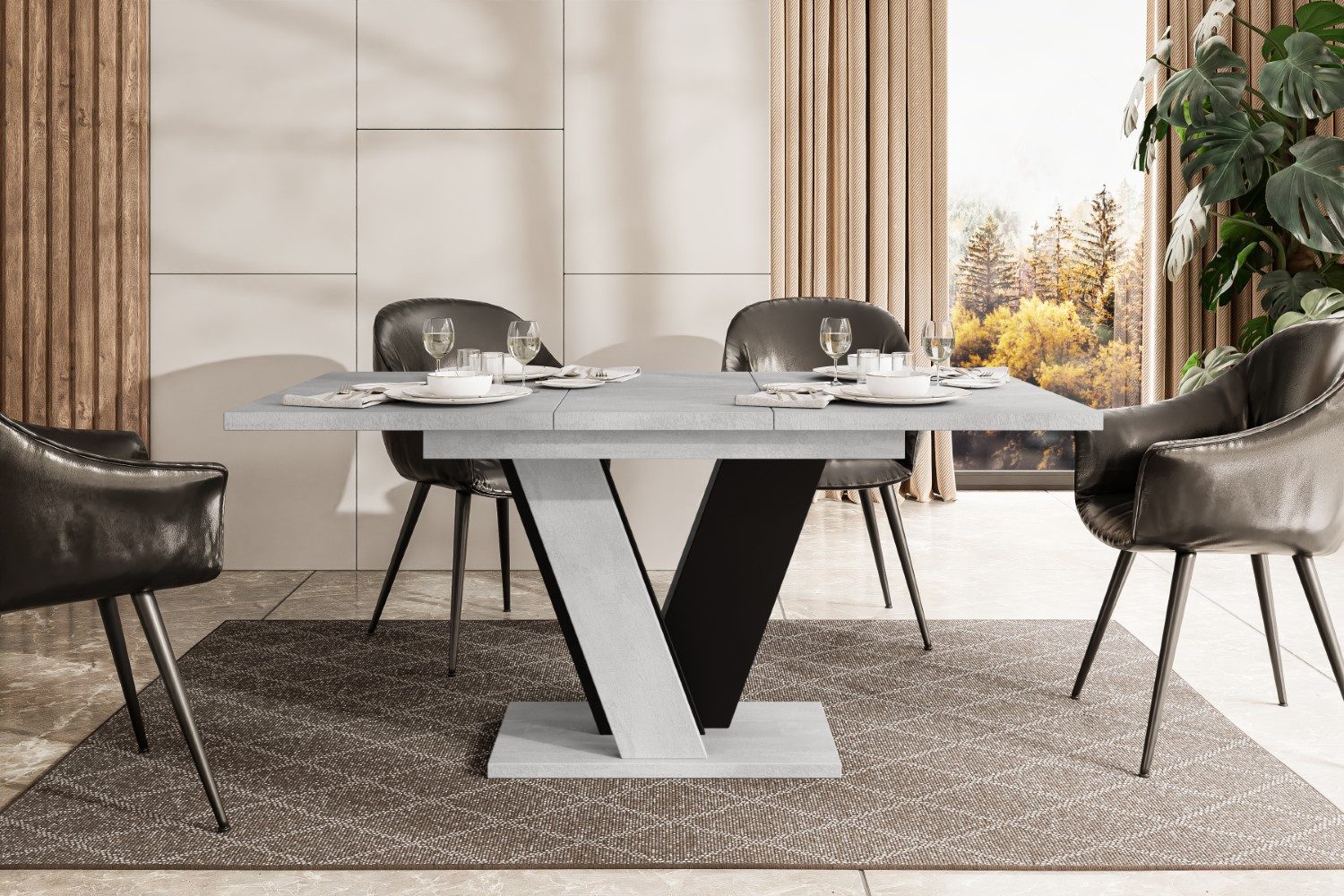ALTDECOR Esstisch INEY (Esstisch ausziehbar, Esszimmertische, Tisch Wohnzimmertisch), Esszimmertisch ausziehbar 120 - 160 x 80 x 75 cm – Bild 4 von 5
