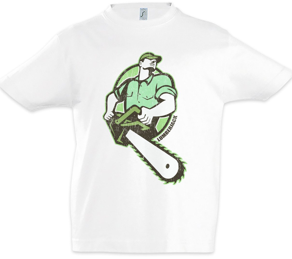 Print-Shirt Lumberjack II Kinder T-Shirt Holzfäller Axt Waldarbeiter Förster