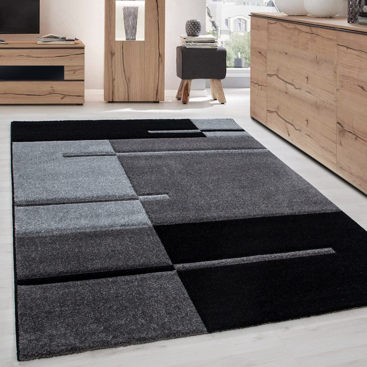 Carpettex Frisé-Teppich Kariert Design, Läufer, Höhe: günstig online kaufen