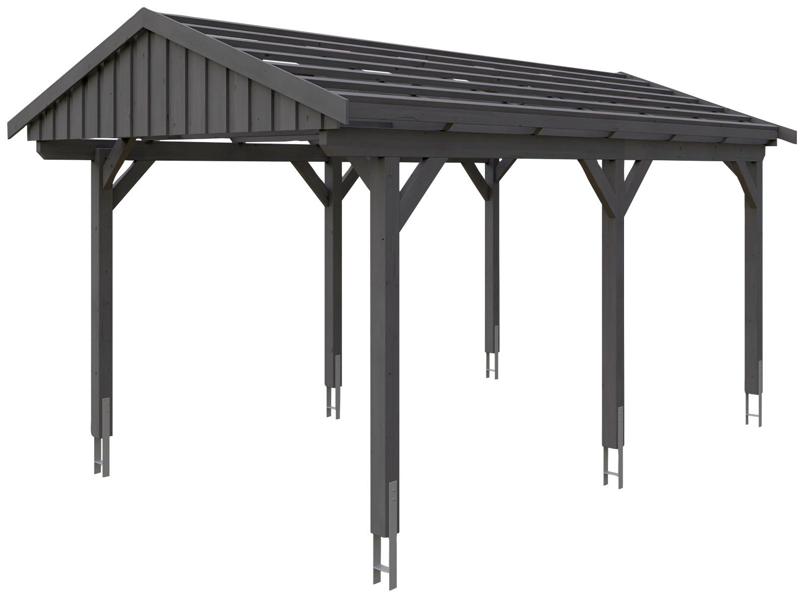 Skanholz Einzelcarport Fichtelberg, BxT: 317x566 cm, 273 cm Einfahrtshöhe, mit Dachlattung