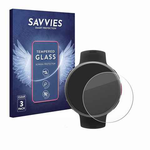 Savvies Panzerglas für Polar Vantage V2, Displayschutzglas, 3 Stück, Schutzglas Echtglas 9H Härte klar Anti-Fingerprint