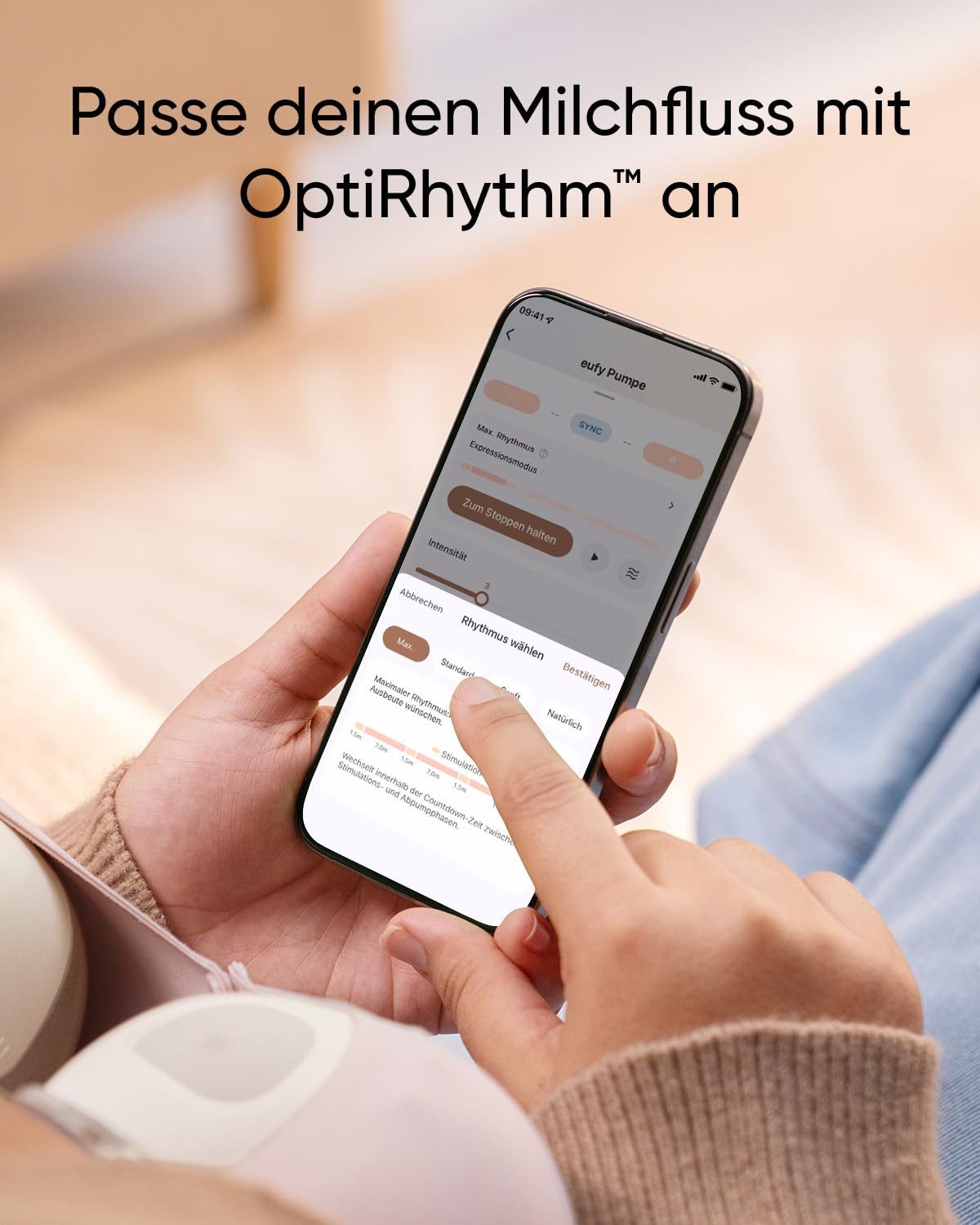 eufy Security Elektrische Milchpumpe Tragbare Milchpumpe mit Wärmefunktion