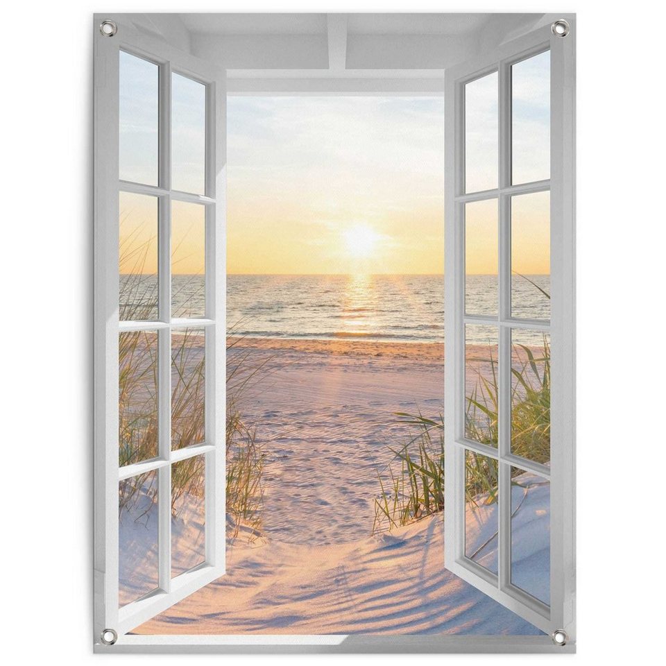Reinders! Poster Sonnenuntergang durch das Fenster, Outdoor für Garten oder  Balkon | Poster