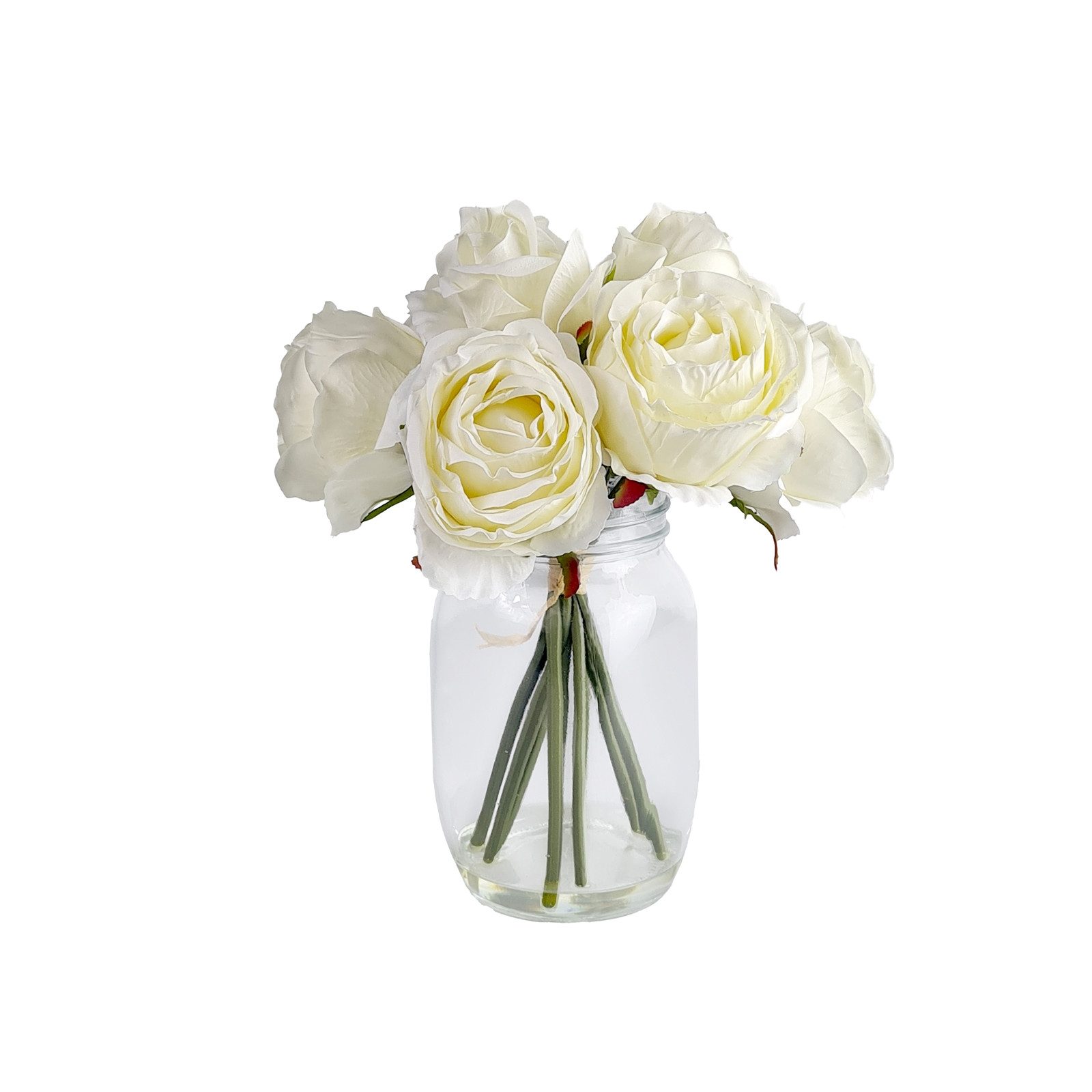 Kunstblume Rosenstrauß mit Vase Weiß, HTI-Living, Höhe 31 cm, Blumenstrauß günstig online kaufen