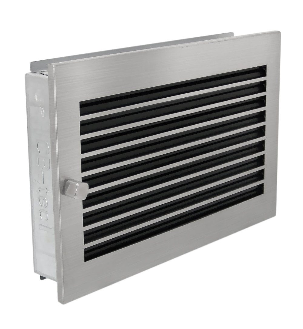 CB-TEC Lüftungsgitter Warmluftgitter WG 3523 MESM mit Edelstahl Blende 350x230 Abluftgitter, Regulierbare Lamellen mit Edelstahlblende
