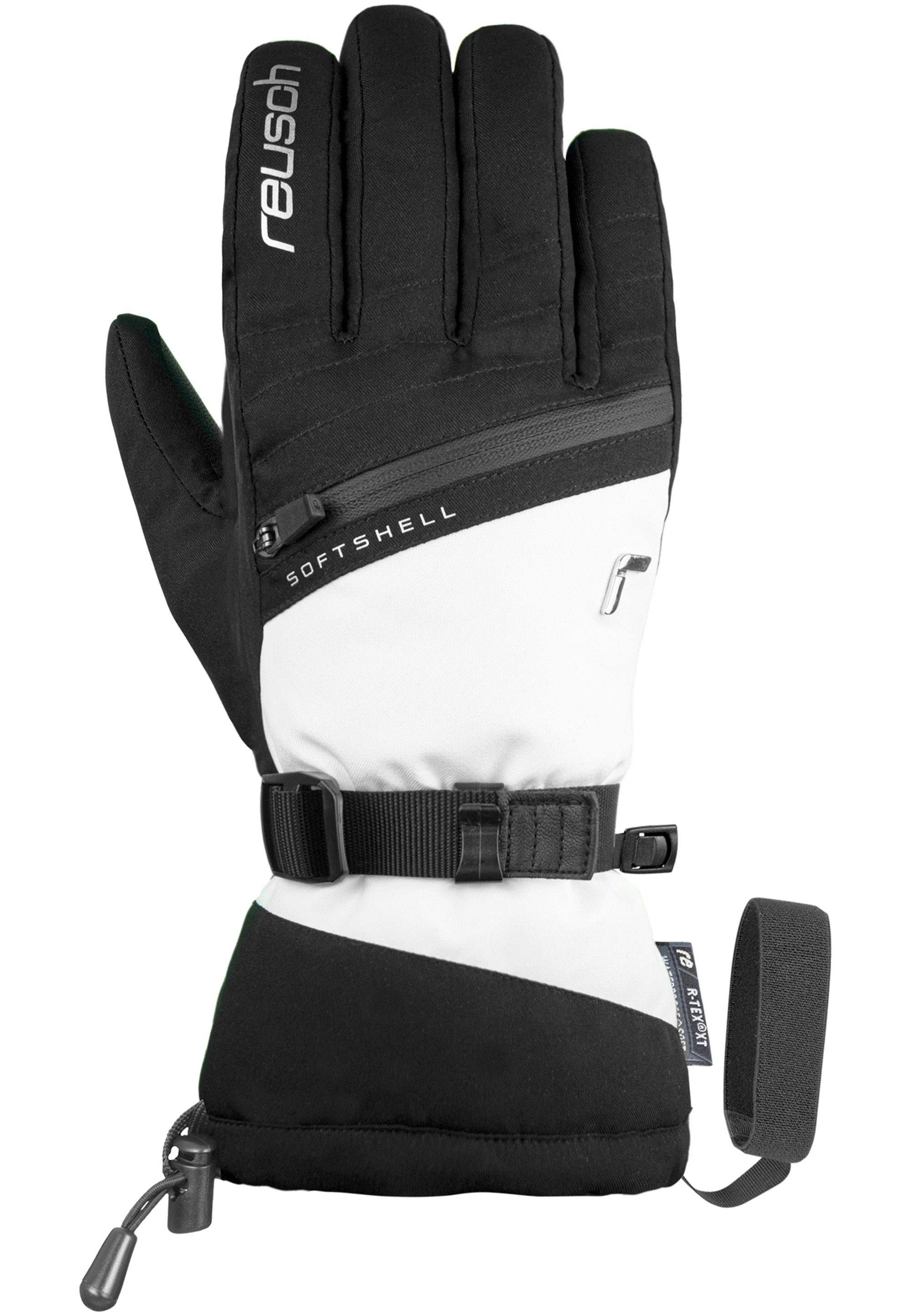 Reusch Skihandschuhe Demi R-TEX® XT verstellbarem schwarz-weiß Verschluss mit