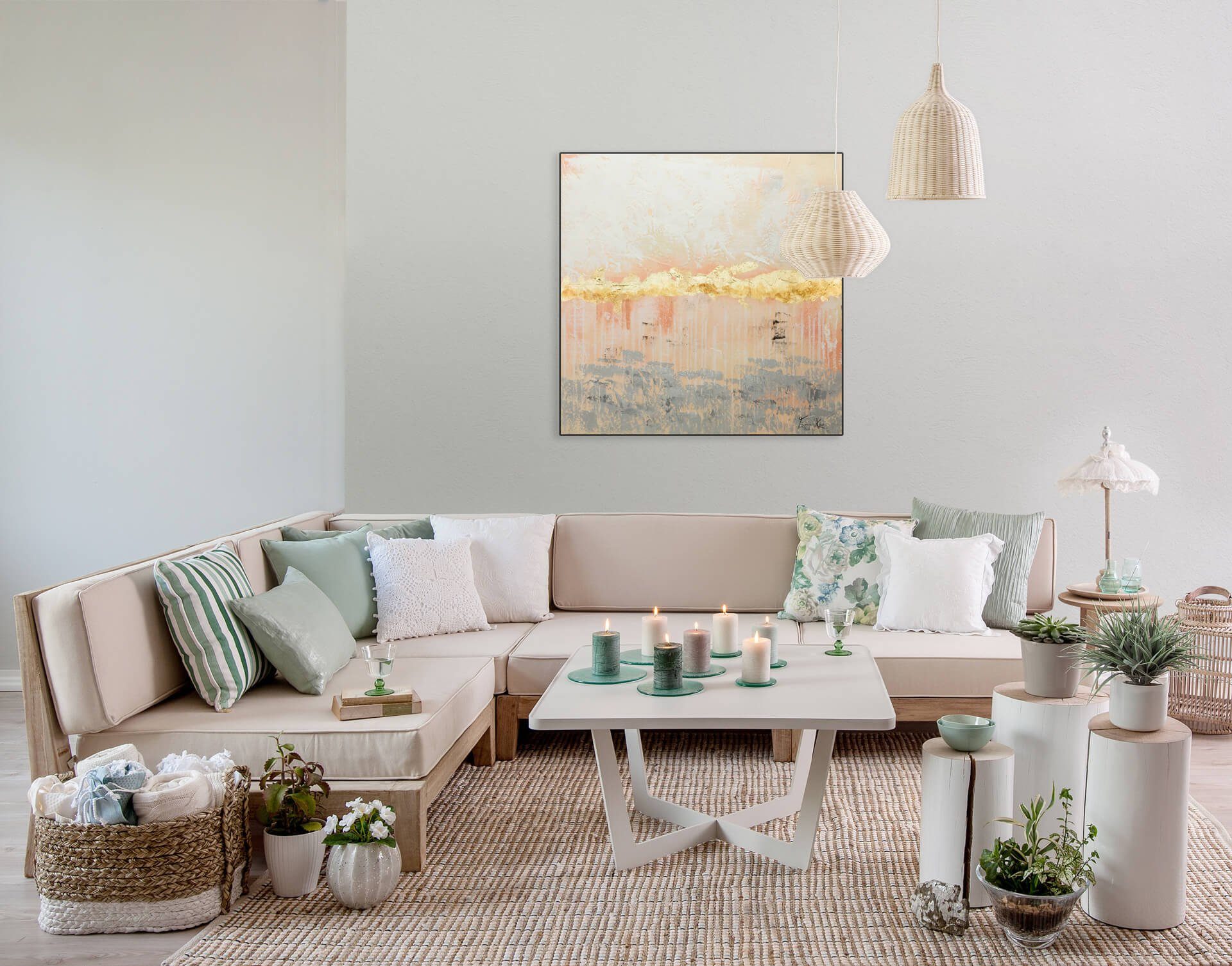 KUNSTLOFT Gemälde Mein Ein und Alles 80x80 cm, Leinwandbild 100% HANDGEMALT Wandbild Wohnzimmer