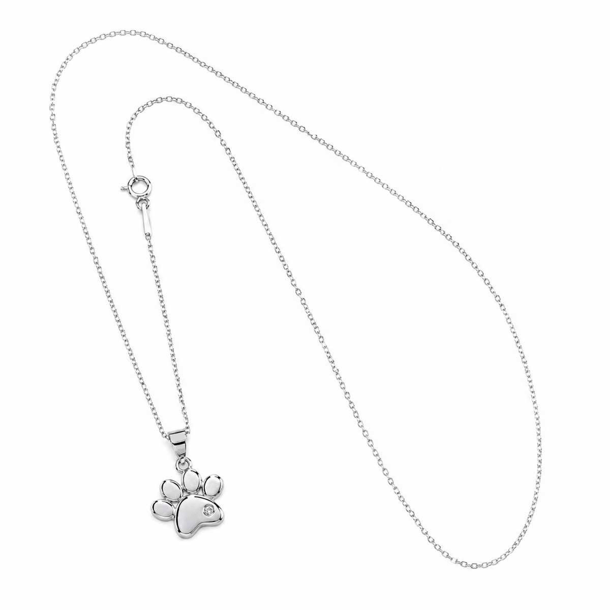 Goldene Hufeisen Kette mit Anhänger Tierpfote Pfötchen Anhänger mit Halskette aus 925 Sterling Silber (2-tlg, inkl. Etui), Rhodiniert