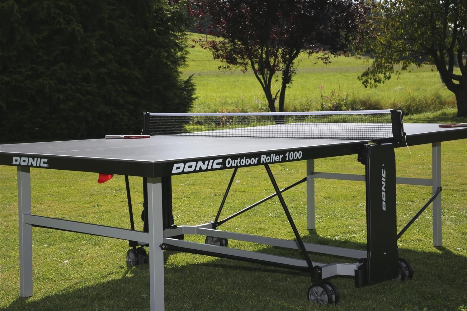 Donic Tischtennisplatte Outdoor Roller 1000 in grau, 274 x 152,5 x 76 cm, Tischtennistisch Table Tennis