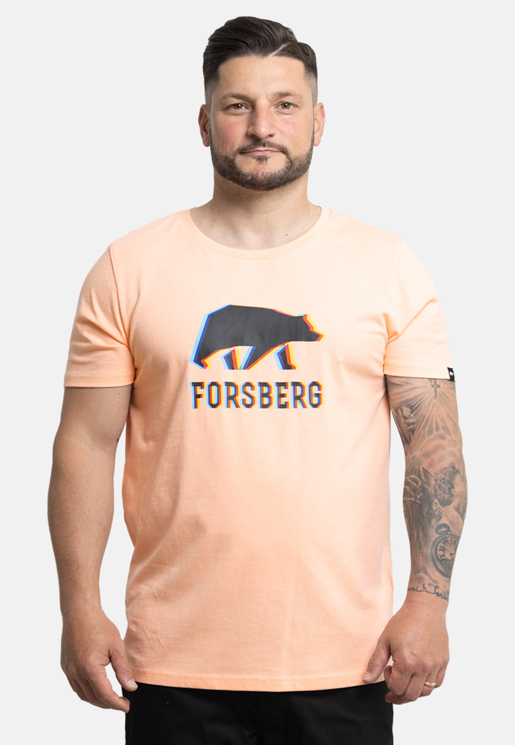 FORSBERG T-Shirt mit schwarzem Anaglyph-Logo – Bild 4 von 5
