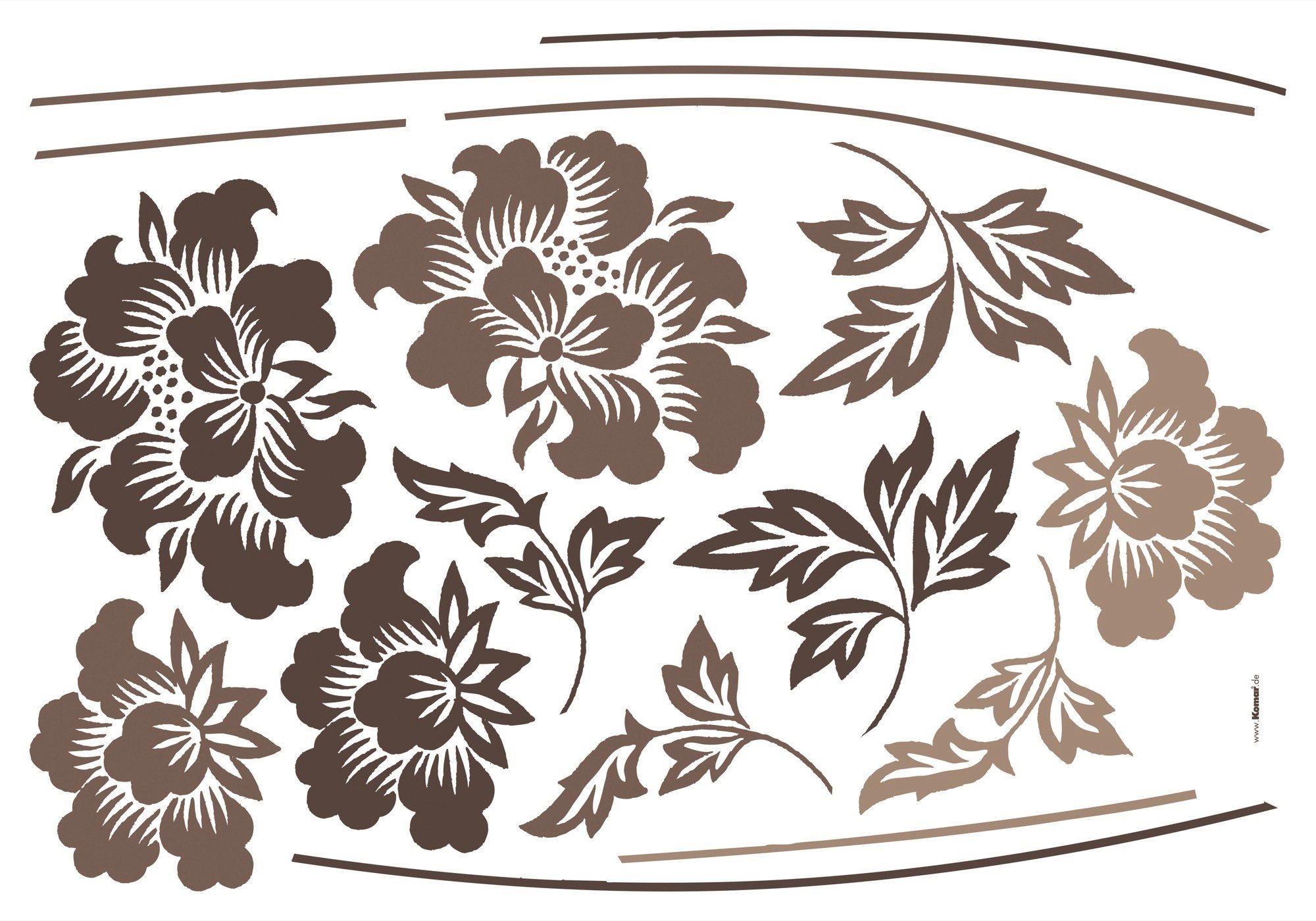 Komar Wandtattoo Grace - Größe 100 x 70 cm (6 St), selbstklebend, Wandsticker