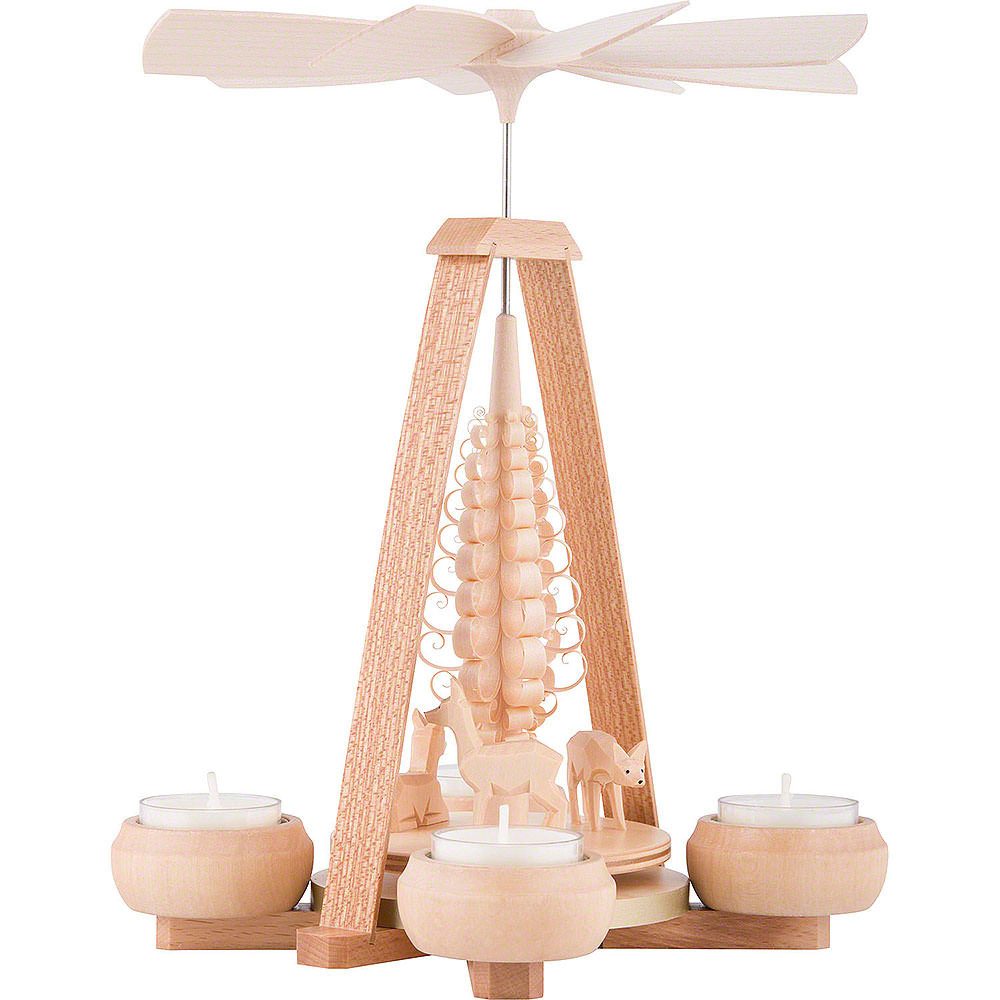 Müller Kleinkunst GmbH Seiffen Weihnachtspyramide 1-stöckige Pyramide Rehe geschnitzt (24cm) von Müller Kleinkunst