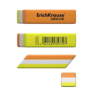 Erich Krause Radiergummi, Radiergummi weich 5,5 x 1,5 x 1,3 cm weiß rosa gelb orange 36 Stück