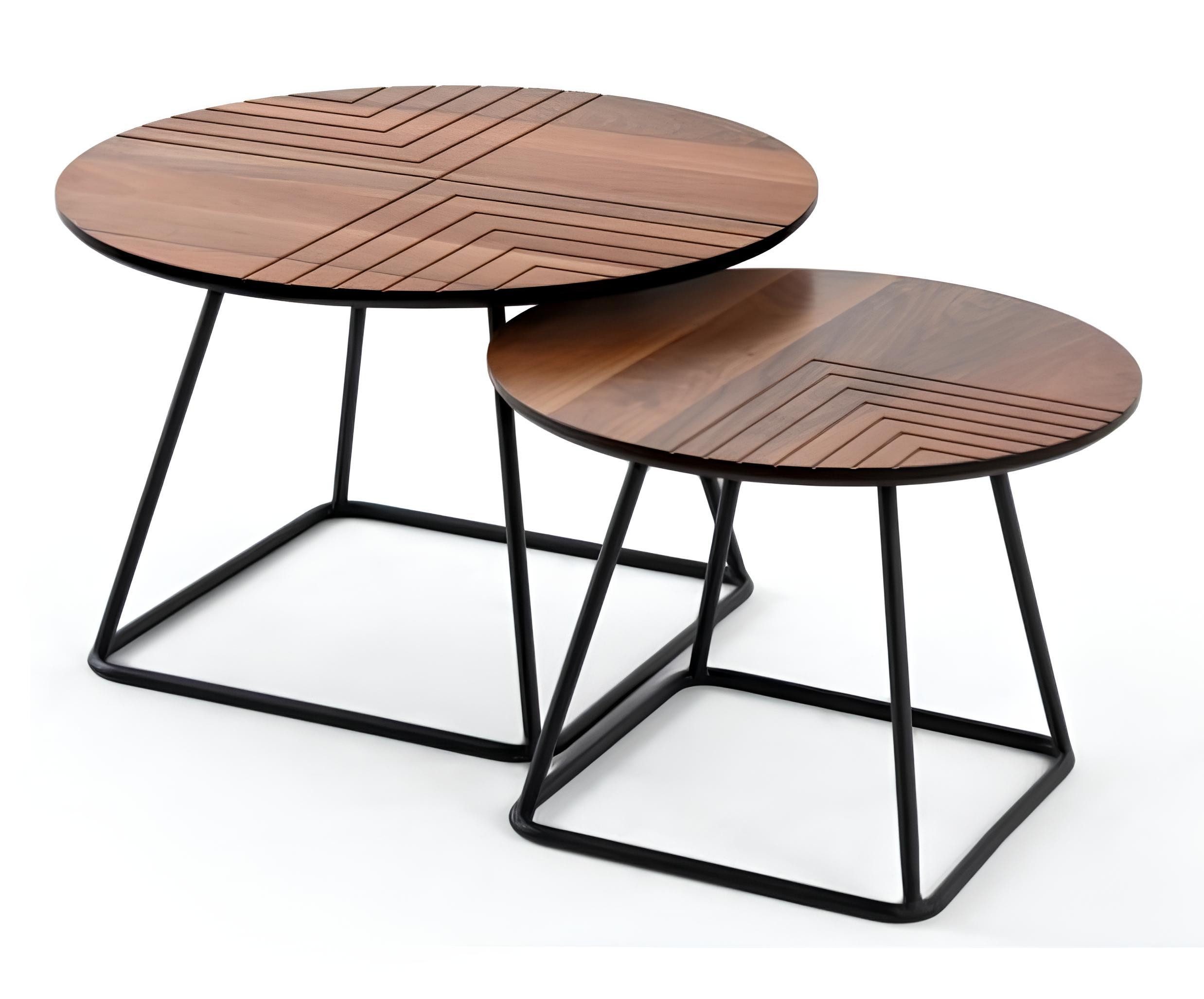 Couchtisch Wohnzimmer Set 2x Couchtische Beistelltische Runde Tische