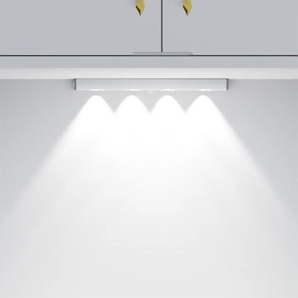 magnetisch, Bewegungssensor, LED Rosnek dimmbar Küche Korridor, für Kleiderschrank Schlafzimmer, 6500K Kaltweiß Wiederaufladbar, Lichtleiste