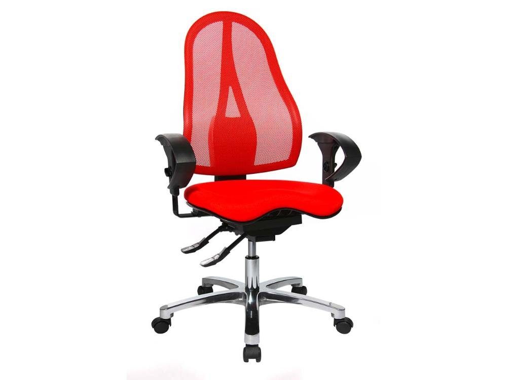 Bürodrehstuhl mit Bürostuhl TOPSTAR rot Armlehnen 15' 'Sitness Topstar