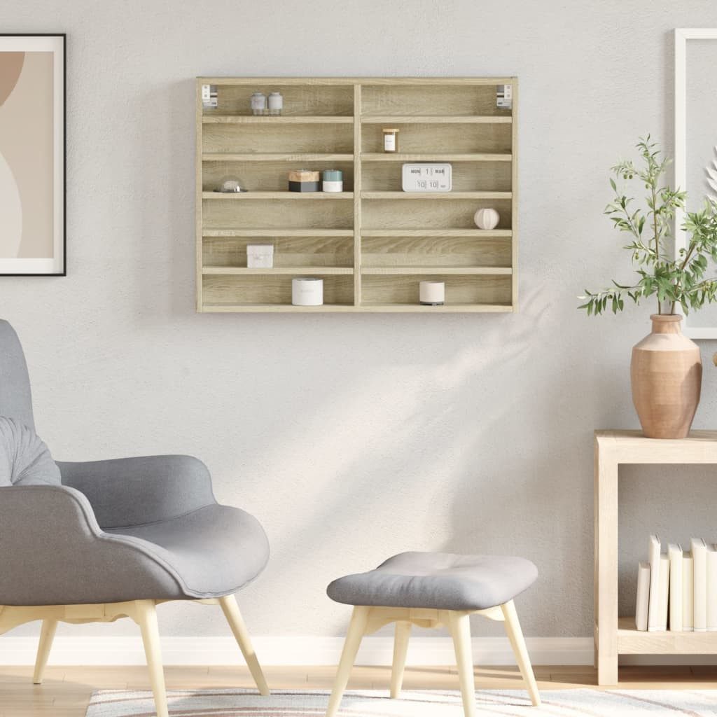 vidaXL Regal Vitrinenschrank Sonoma-Eiche 80x8,5x58 cm günstig online kaufen