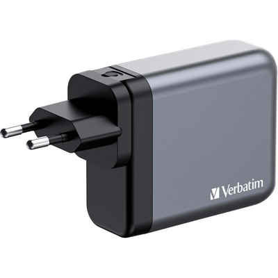 Verbatim GaN-Ladegerät 140W, 1x USB-A, 3x USB-C Notebook-Ladegerät