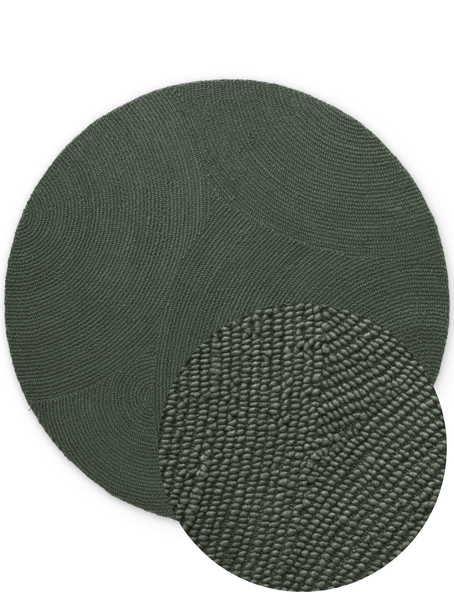 HANSE Home Wollteppich Calmio, auch als Läufer und in rund, rund, Höhe: 18 mm, Handgetuftet, Wolle, Natur, Wohnzimmer, Schlafzimmer, Skandi, Hygge