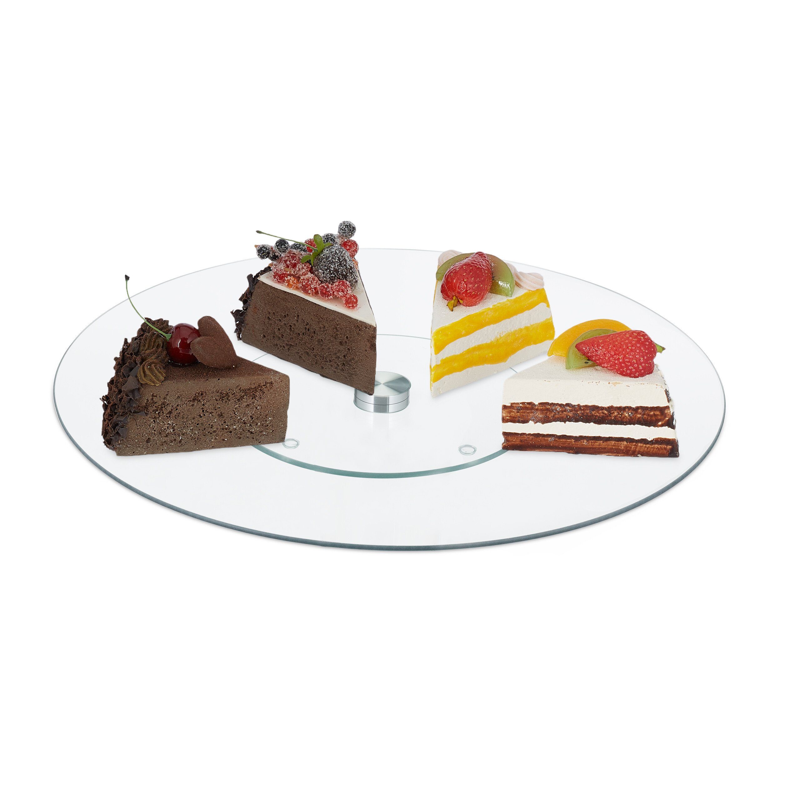 relaxdays Tortenplatte Drehbare Tortenplatte, Glas