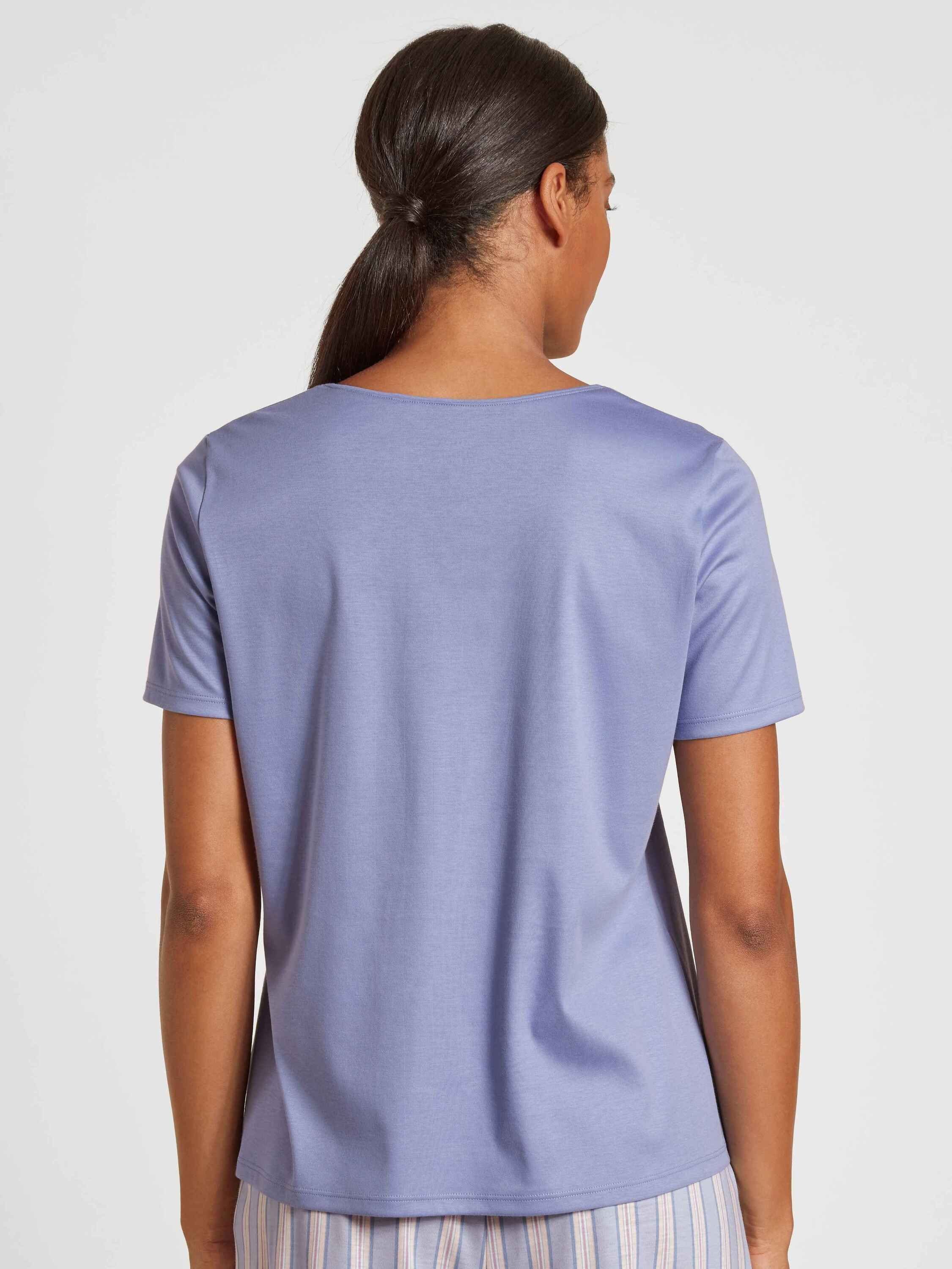 V-Neck Kurzarm-Shirt, provence Kurzarmshirt (1-tlg) blue CALIDA