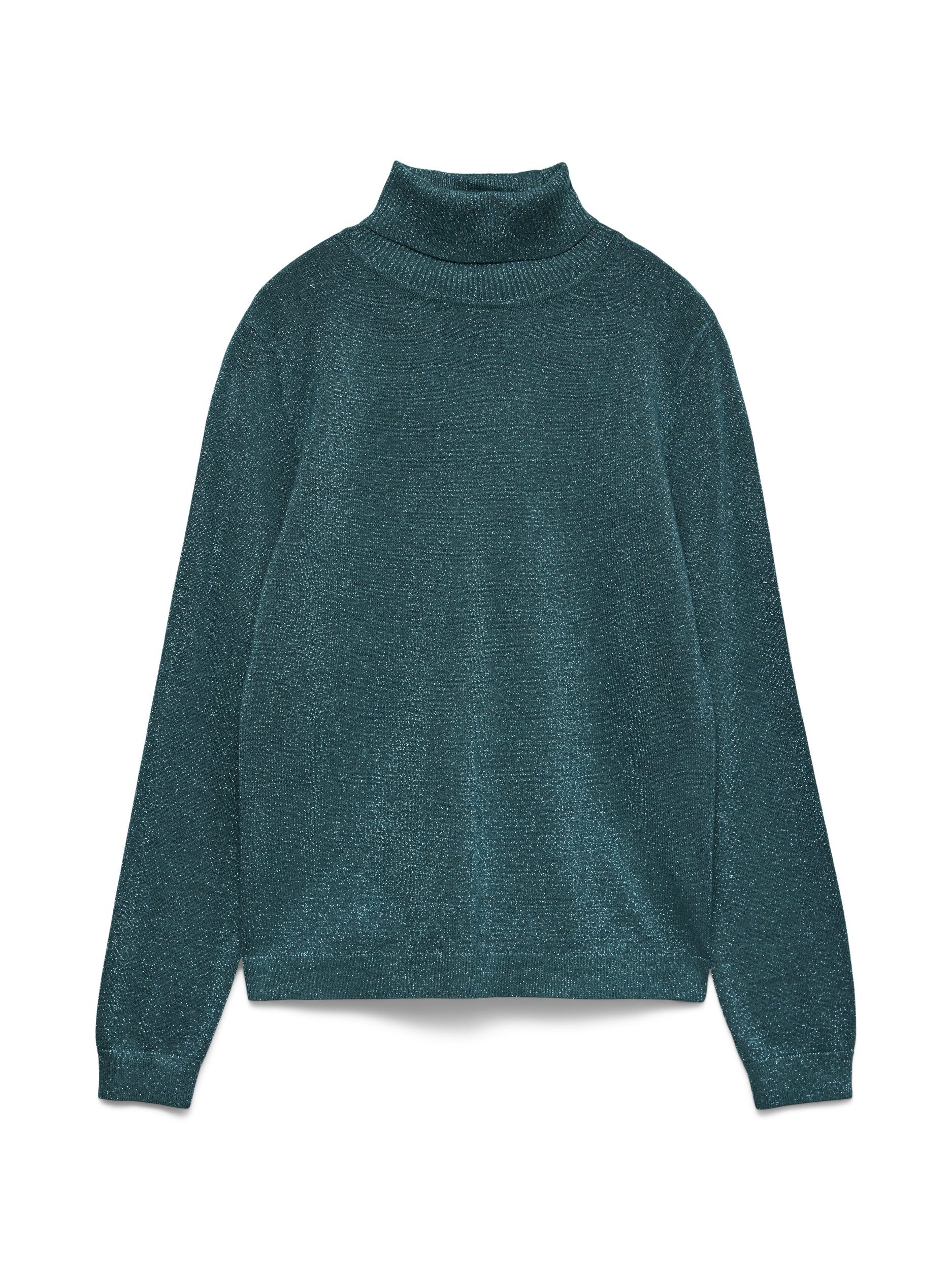 Vero Moda Strandpullover VMHAPPYGLITTER LS ROLLNECK PULLOVER Mediterranea/W. DTM LUREX
