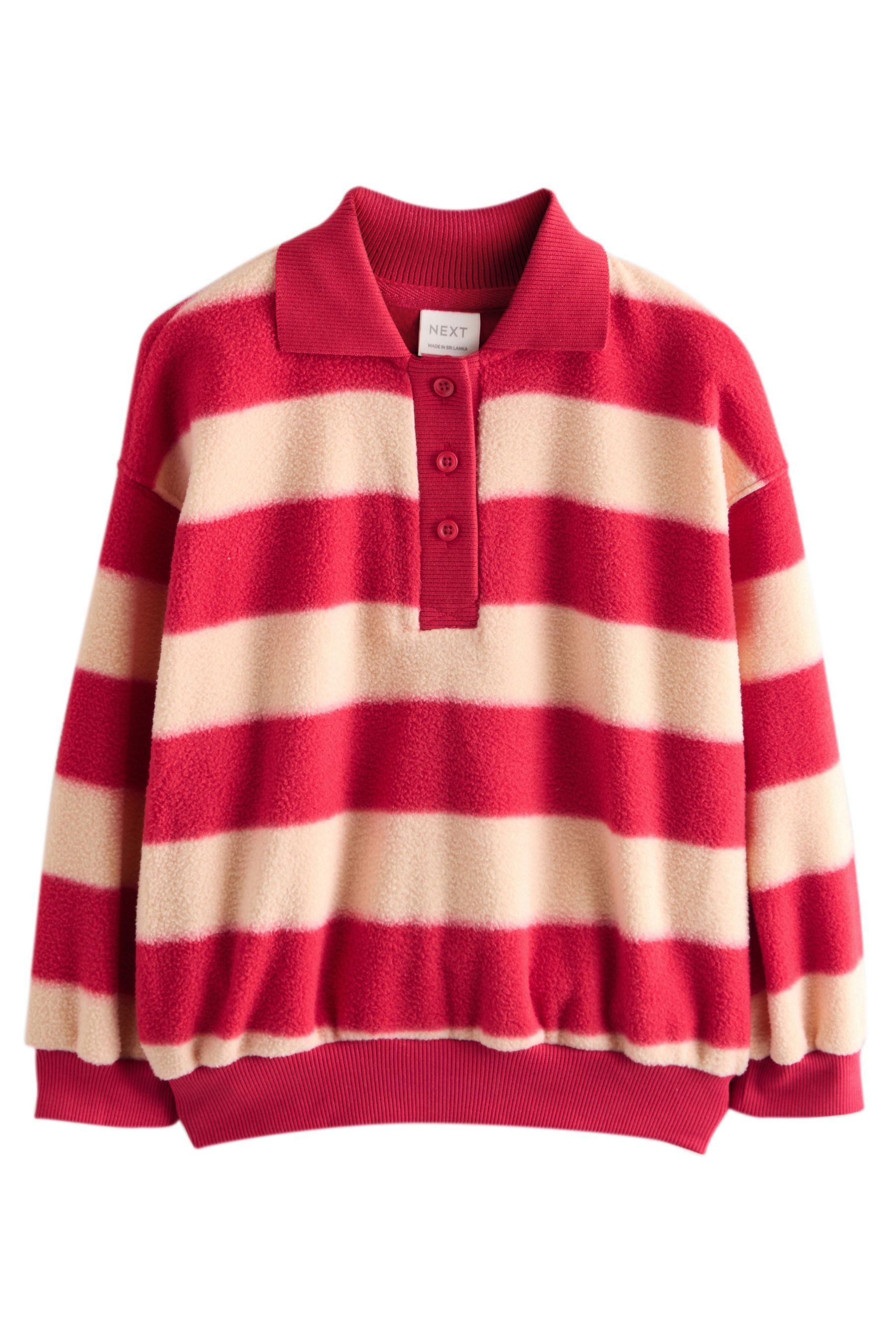 Next Fleecepullover Fleece-Oberteil im Rugby-Stil (1-tlg)