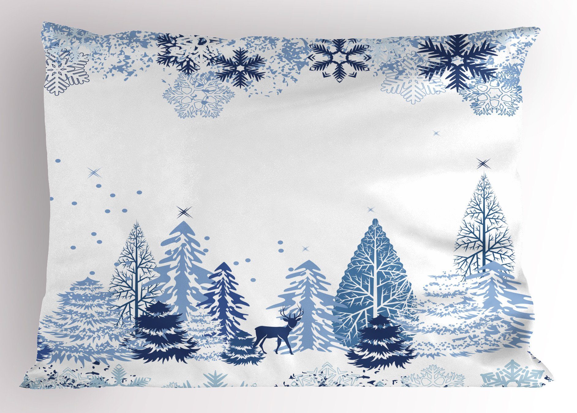 Winterwald King Stück), (1 Dekorativer Abakuhaus Gedruckter Weihnachten Size Kissenbezug, Kissenbezüge Standard
