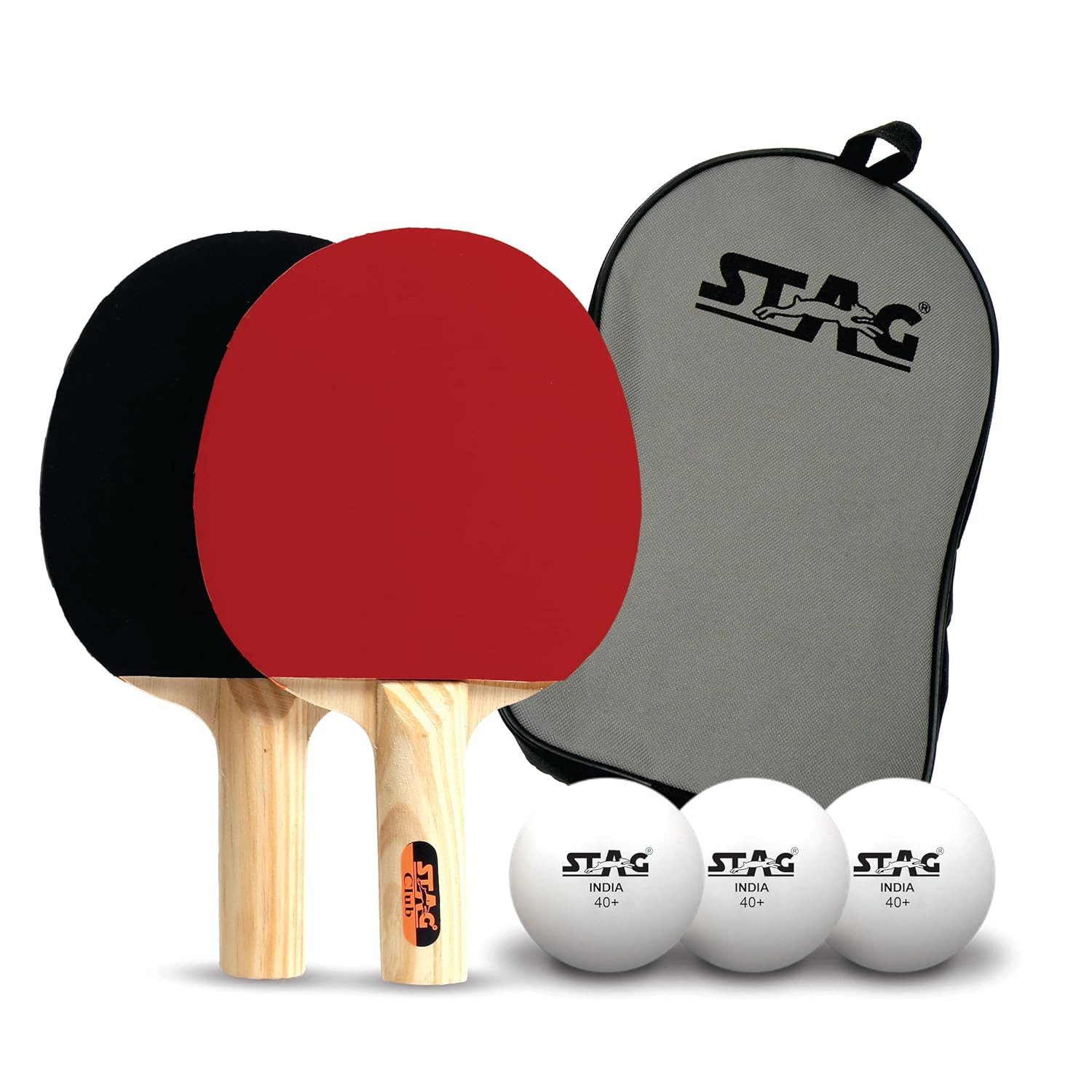 STAG ICONIC PRIVATE LIMITED Tischtennisschläger Professionelles Tischtennis-Set ITTF-zugelassener Gummi (Geschwindigkeit: 65, Spin: 70, Kontrolle: 97), ITTF-zugelassener Gummi