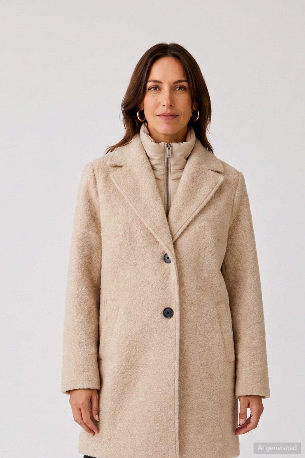 Barbara Lebek Wolljacke warme Damenjacke in Bouclé Stoff und Innenfutter