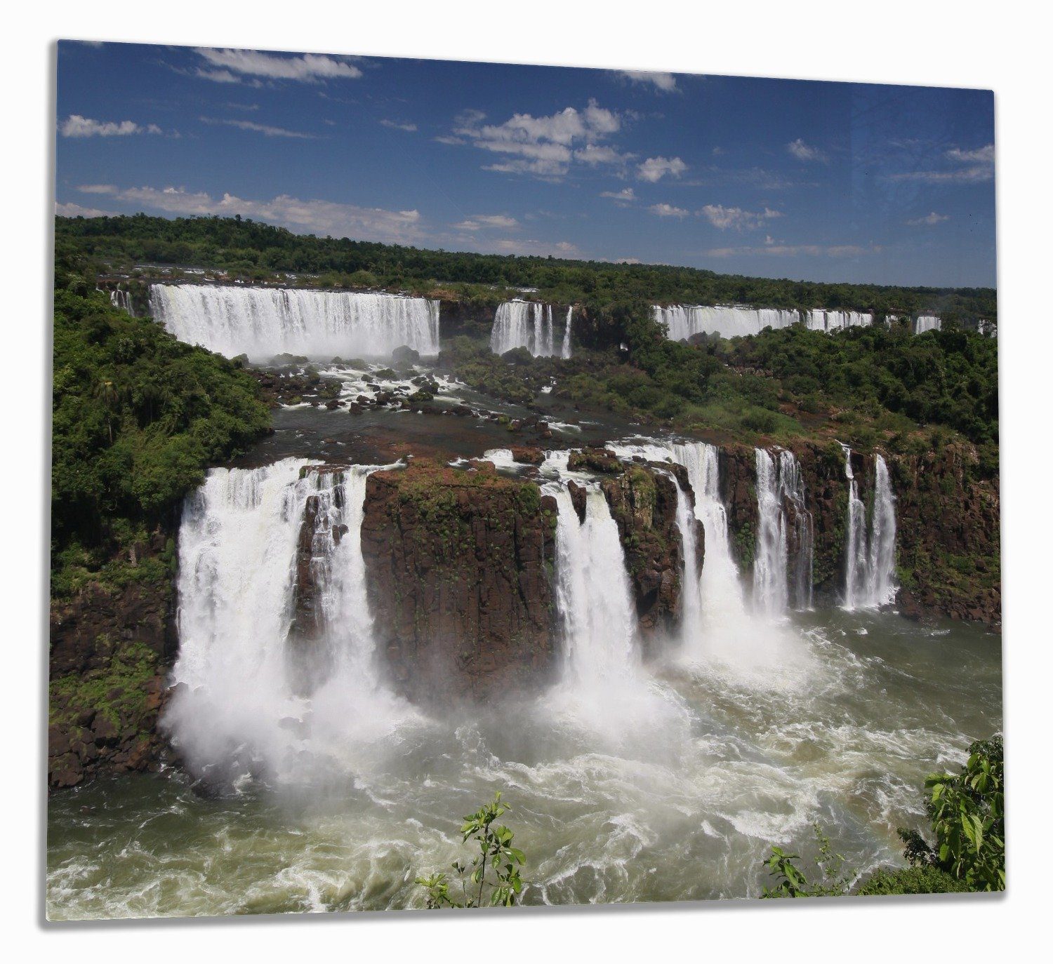 (Glasplatte, tlg., ESG-Sicherheitsglas, Iguazu-Wasserfälle, verschiedene 5mm inkl. Wallario 1 Herd-Abdeckplatte Größen Noppen),