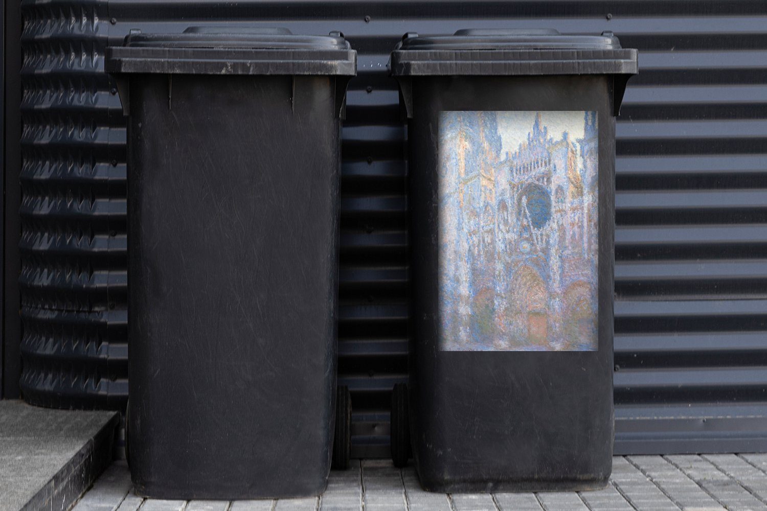 MuchoWow Wandsticker Kathedrale Container, Mülleimer-aufkleber, von von St), - Claude Sticker, Rouen Abfalbehälter (1 Mülltonne, Monet Gemälde