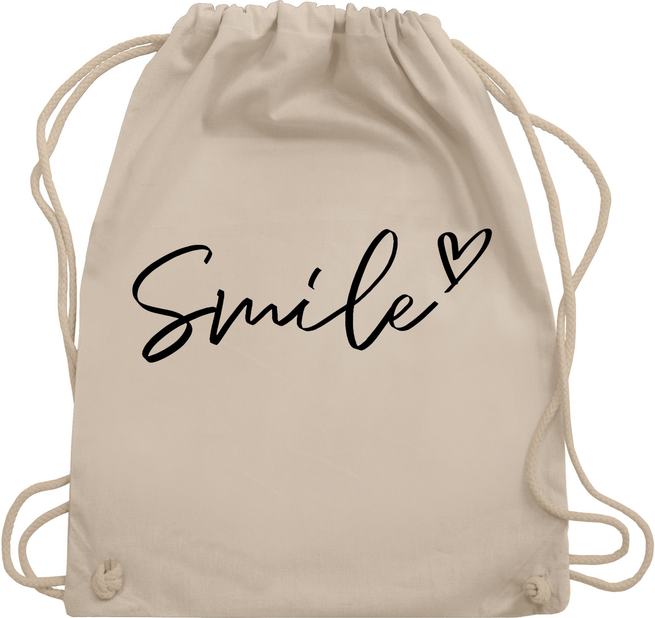 Shirtracer Turnbeutel Smile - Schriftzug, Sprüche günstig online kaufen