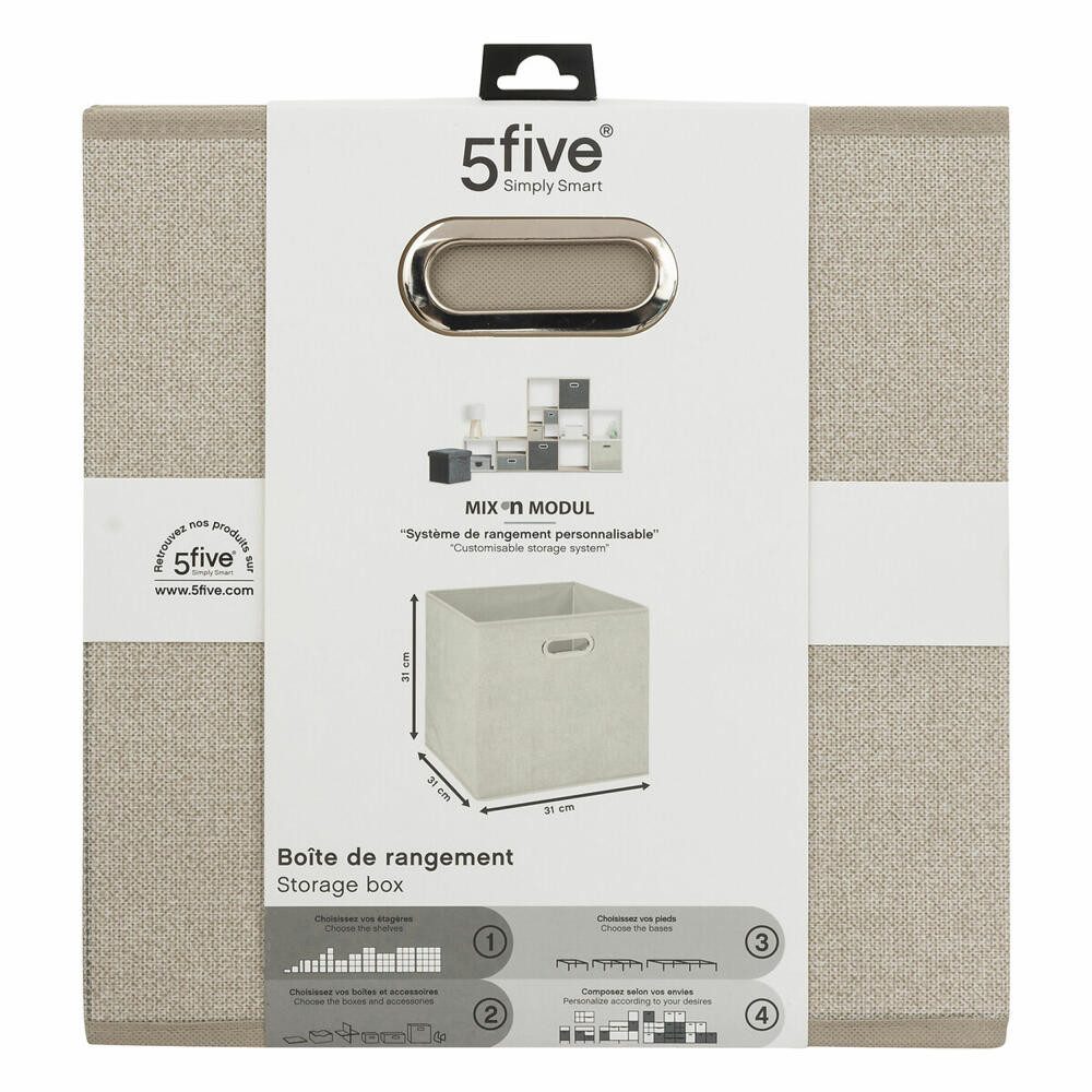 5five Simply Smart Aufbewahrungskorb Mix N Modul, Beige meliert, 31 x 31 cm
