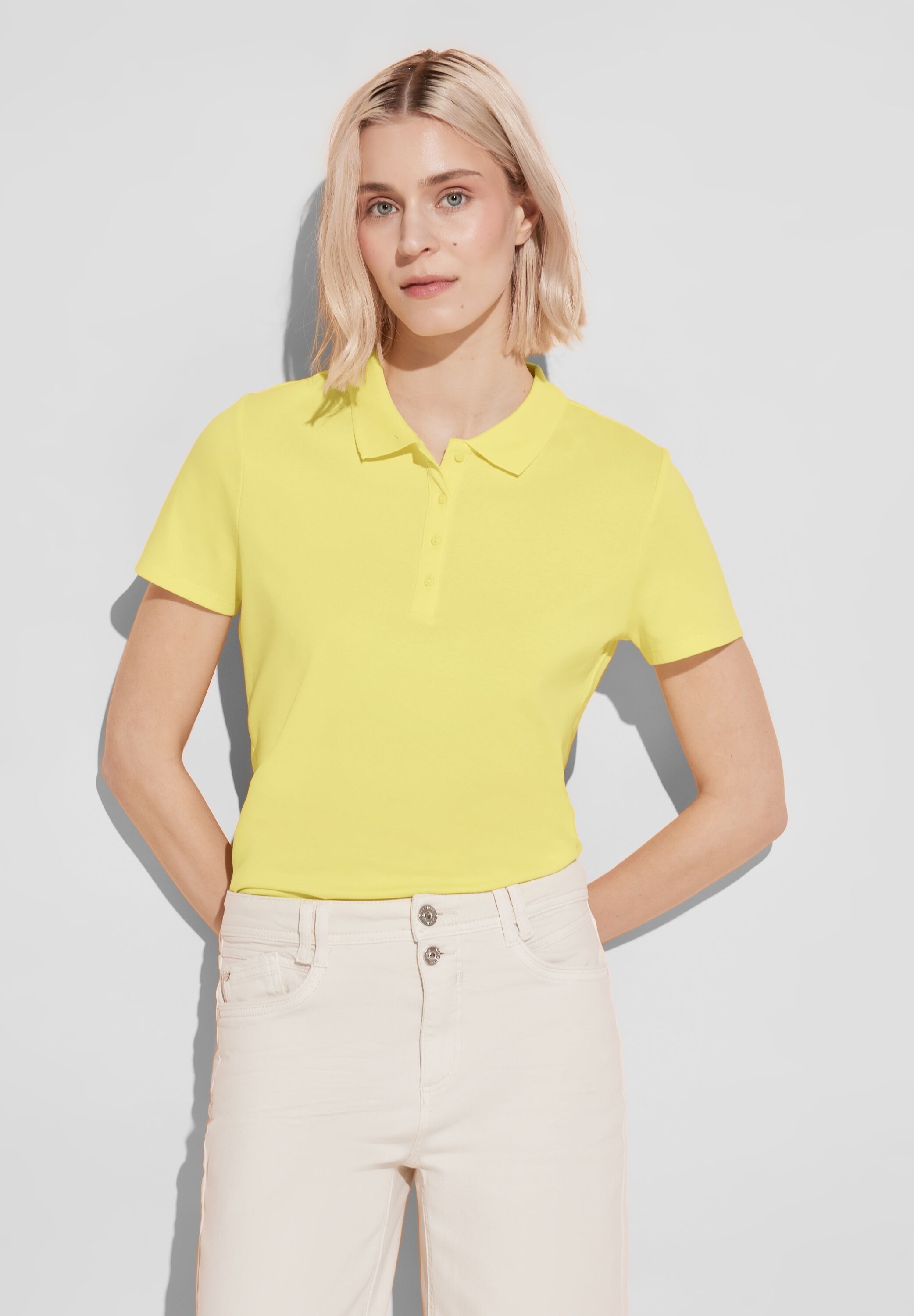 STREET ONE Poloshirt aus Baumwolle mit Stretchante