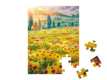 puzzleYOU Puzzle Rote Mohnblumen, Claude Monet Impressionismus, 48 Puzzleteile, puzzleYOU-Kollektionen Künstler